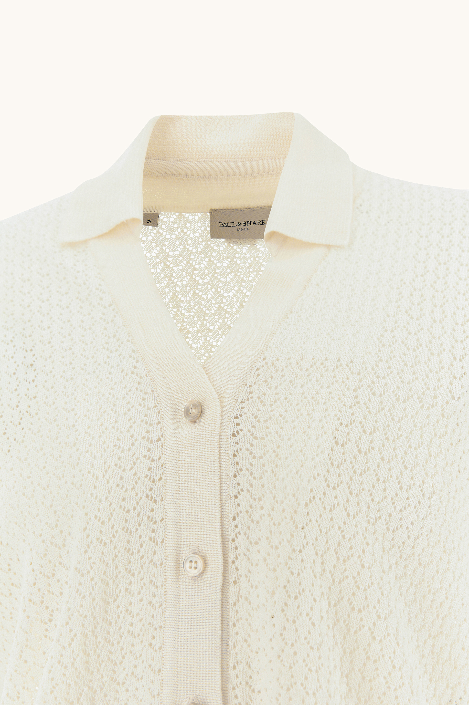 Linen open stitch knit cardigan image number 1