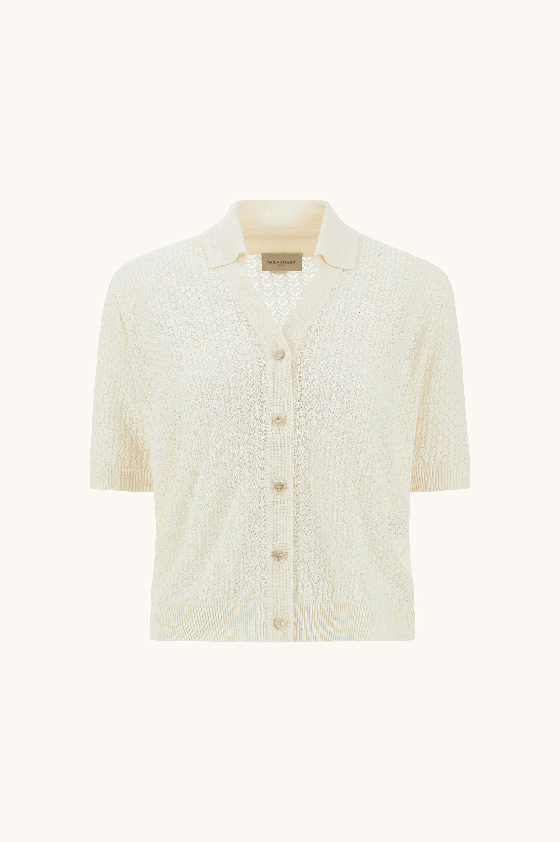 Linen open stitch knit cardigan image number 0