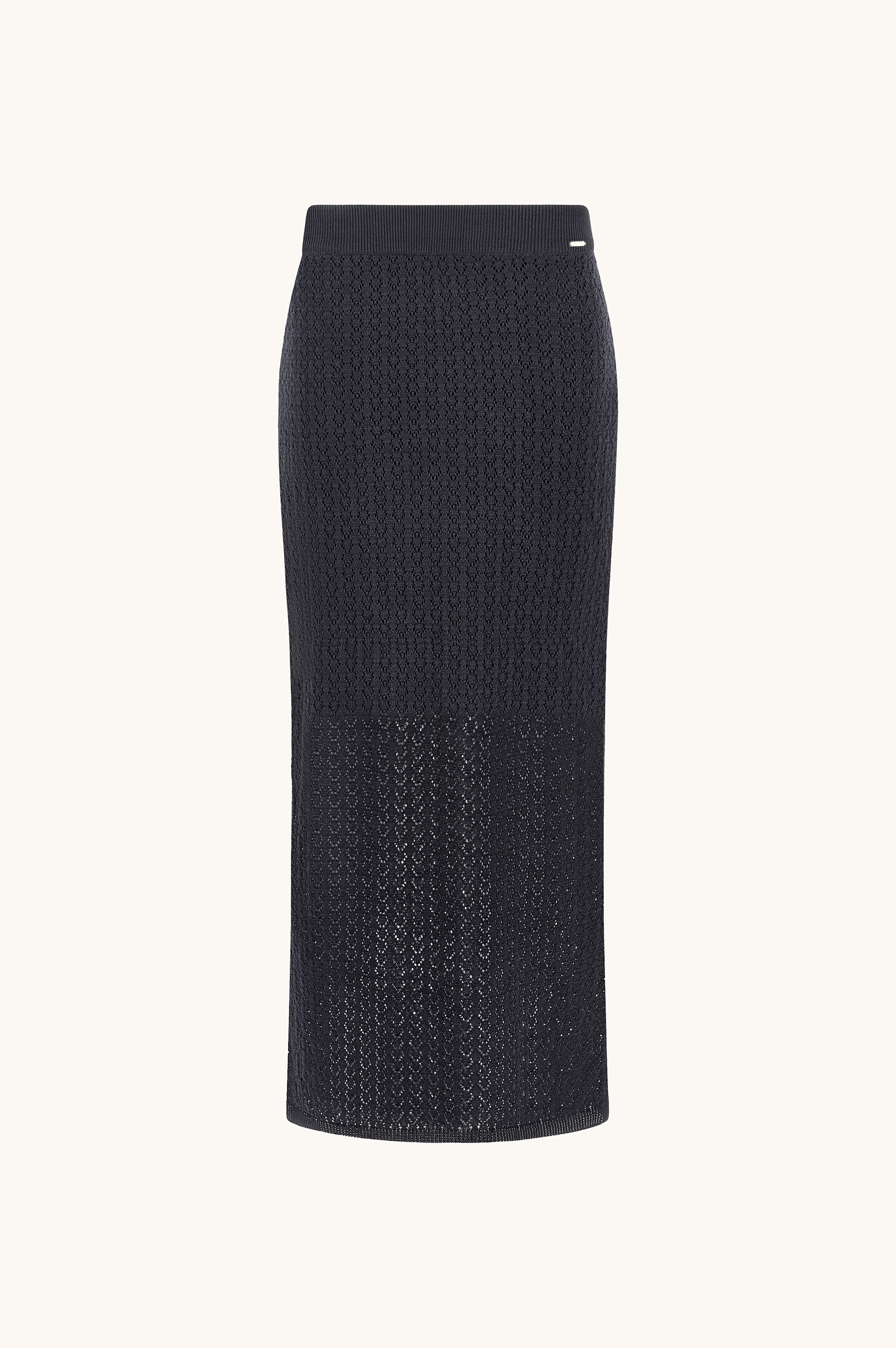 Falda de punto de lino con punto calado image number 0