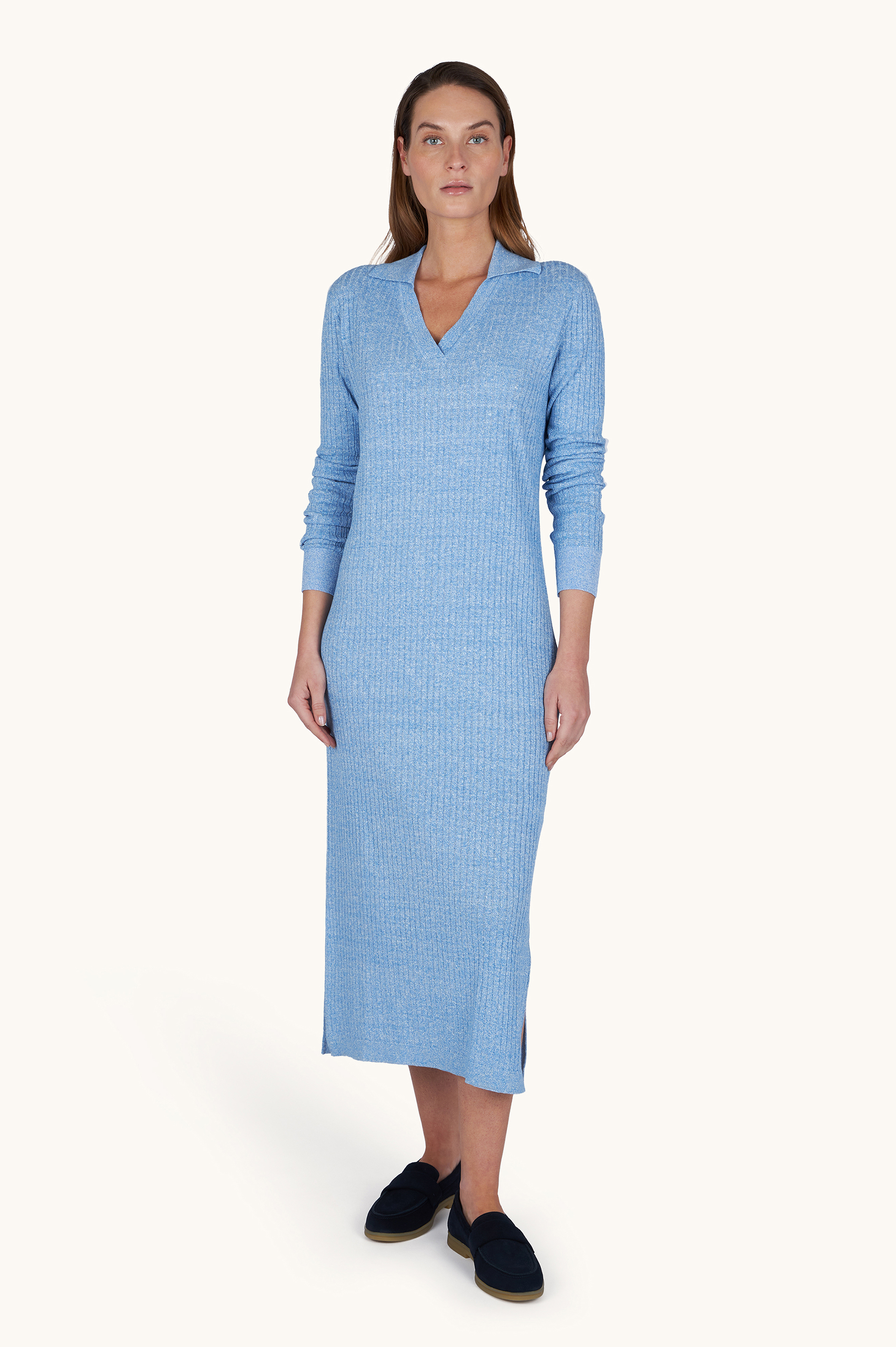 Vestido de canal&eacute; en lino y algod&oacute;n Urukai image number 2