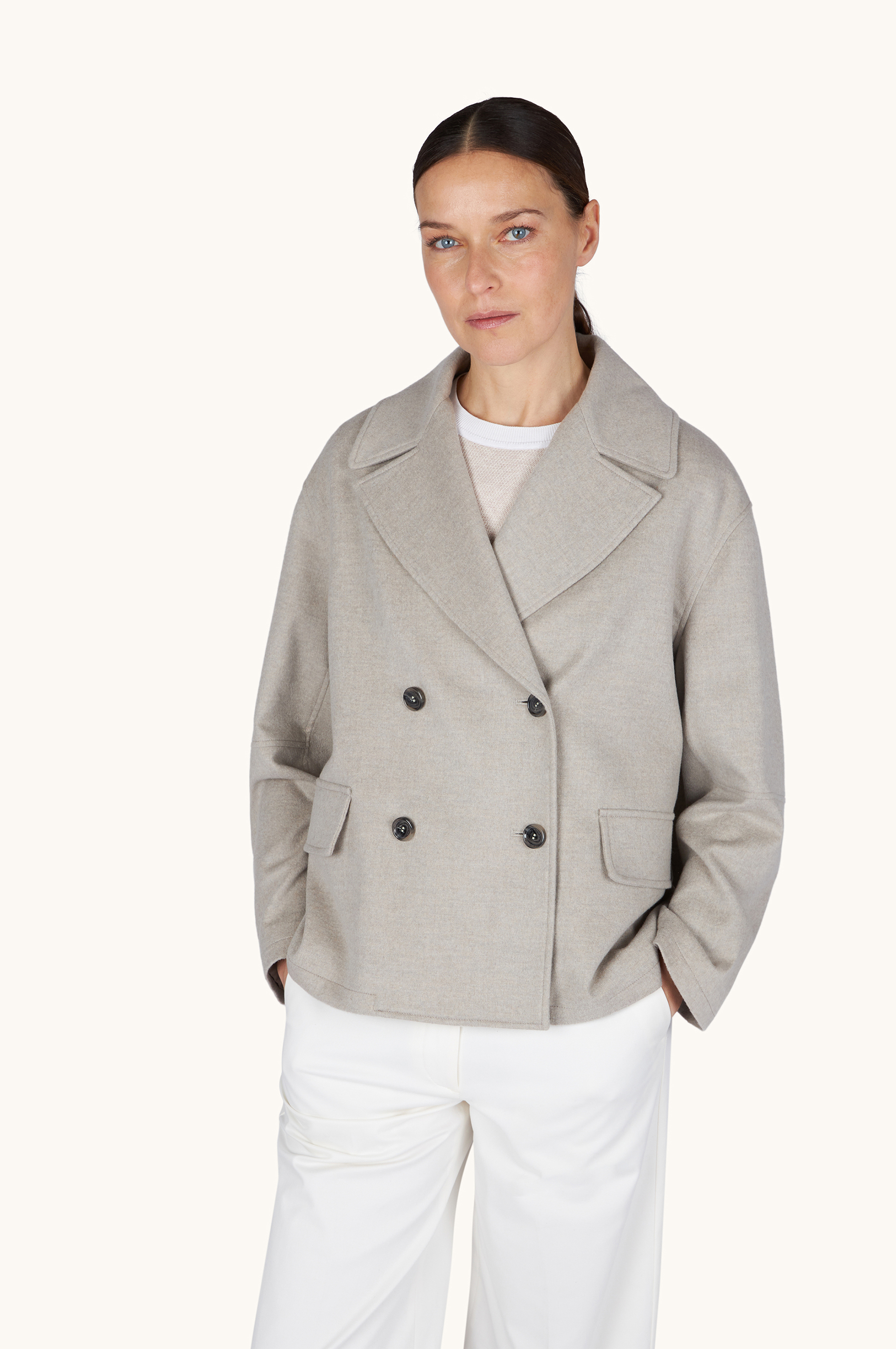 معطف بيسكوت من الكشمير image number 0