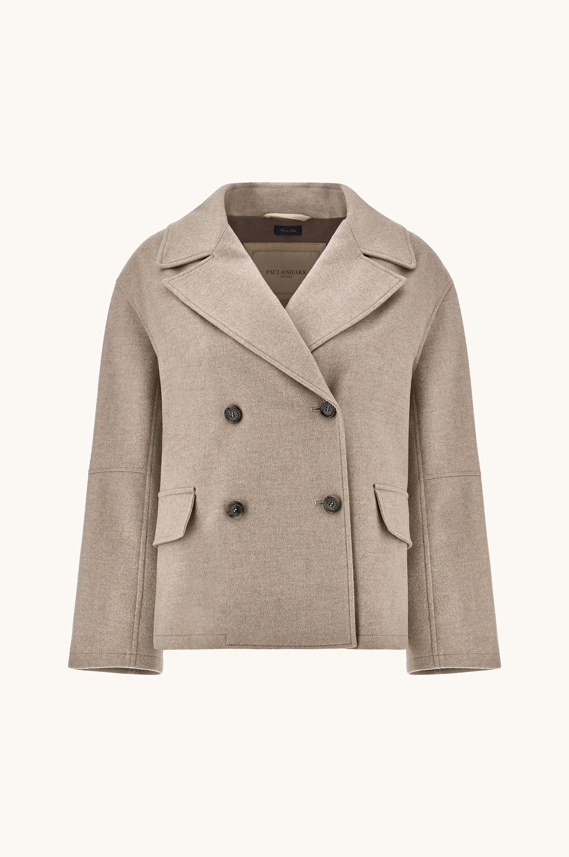 معطف بيسكوت من الكشمير image number 1