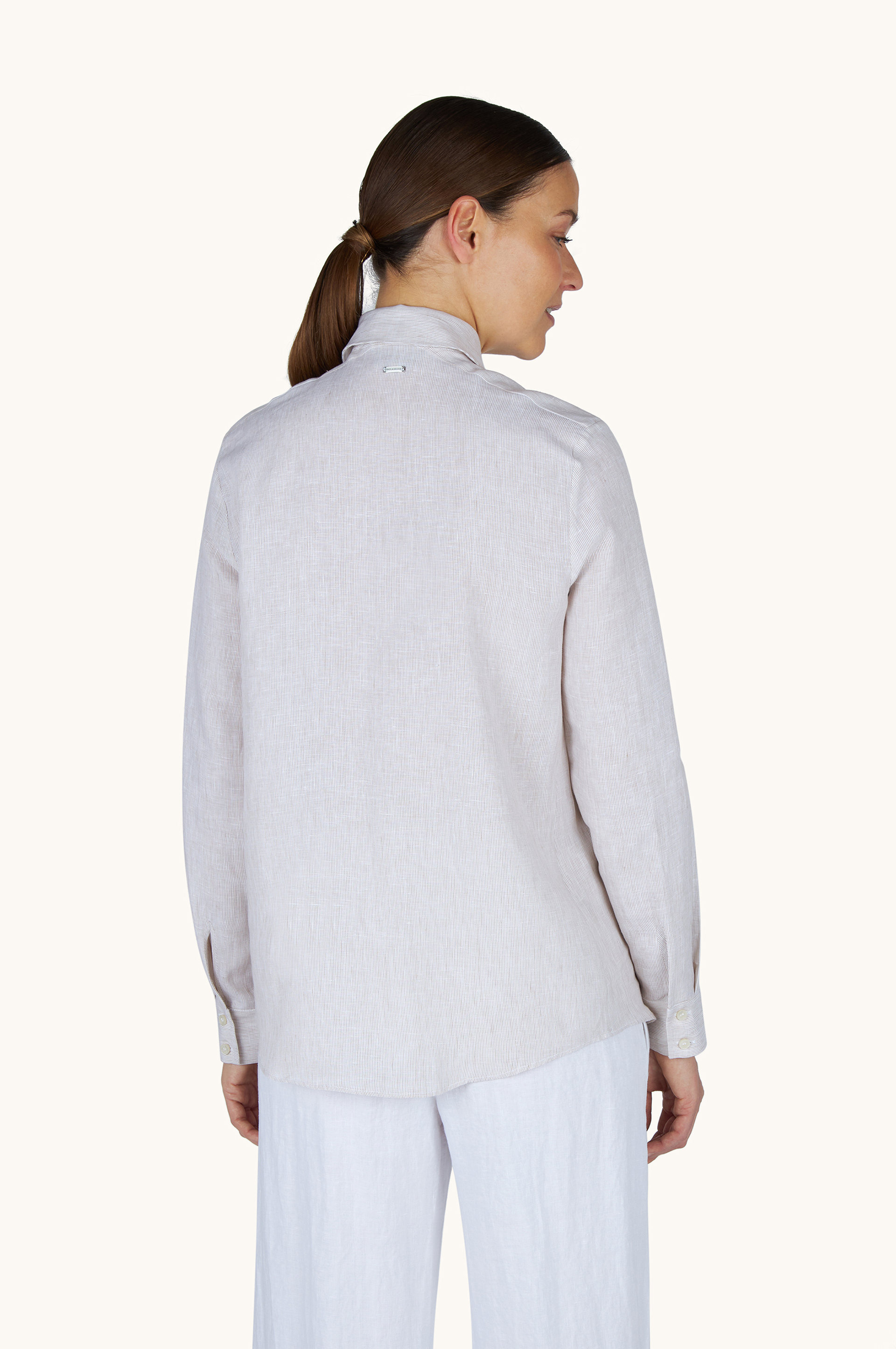 قميص من الكتان Soffio بنقشة مخططة image number 3