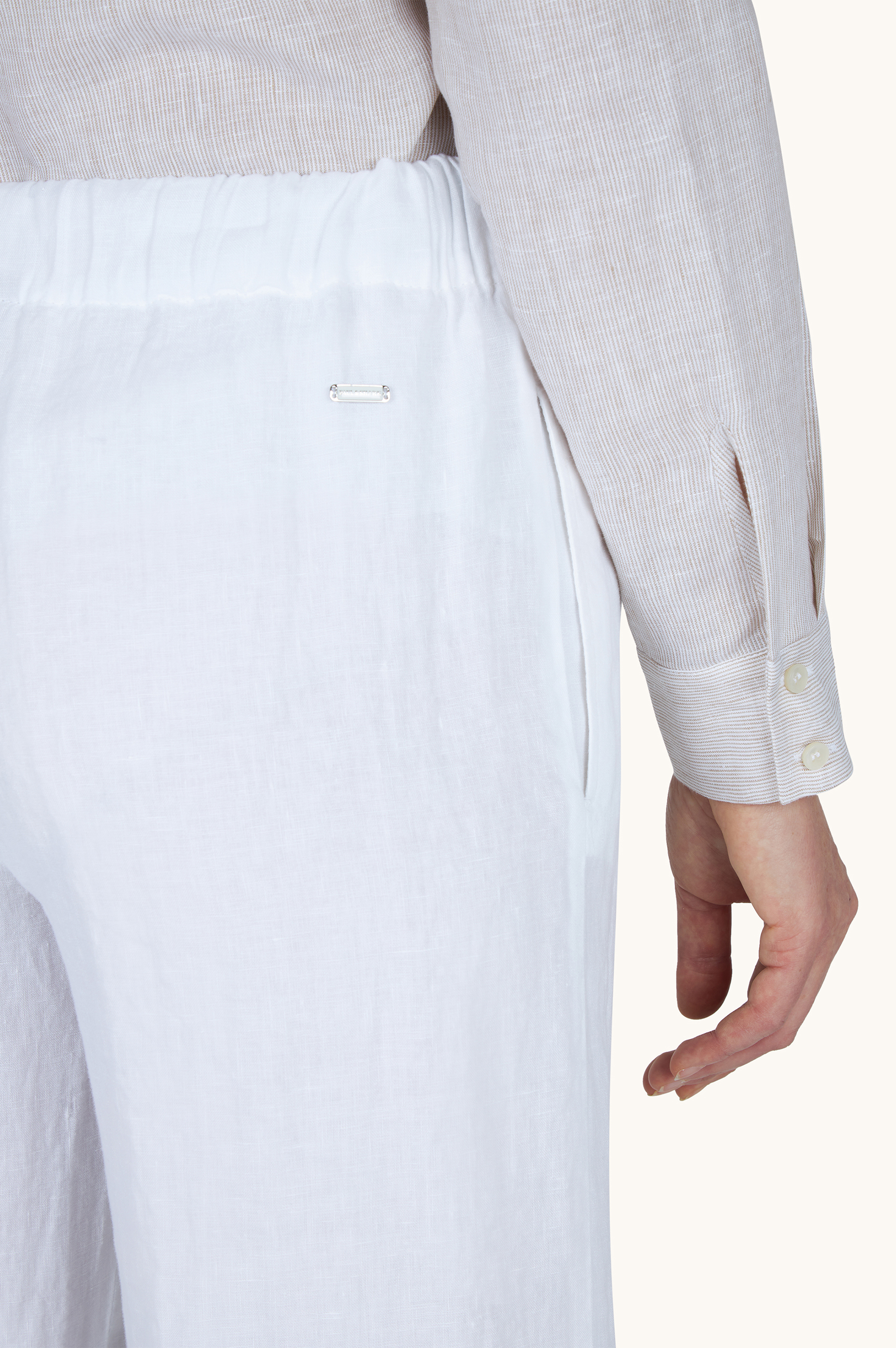 قميص من الكتان Soffio بنقشة مخططة image number 6