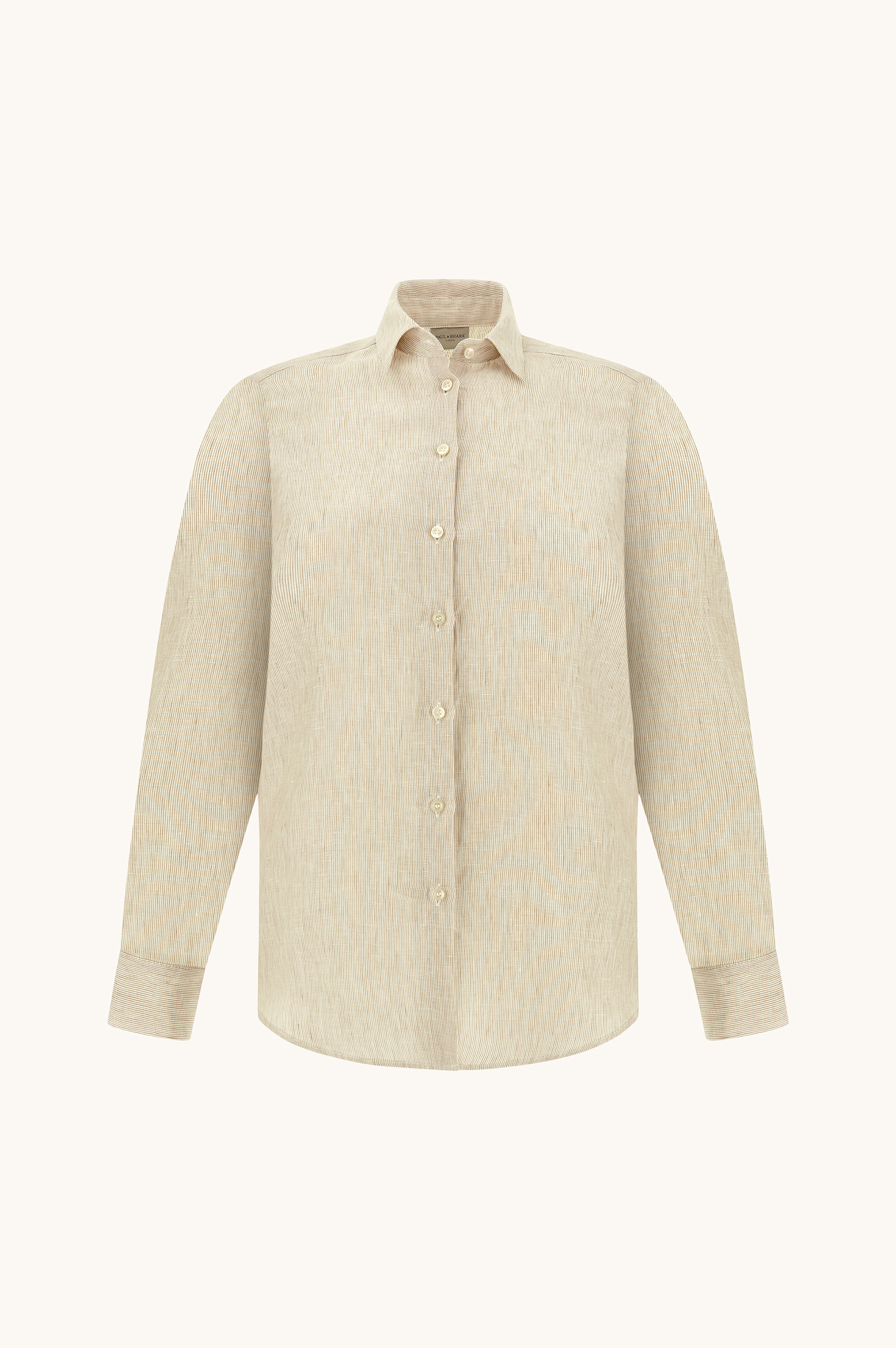 قميص من الكتان Soffio بنقشة مخططة image number 1