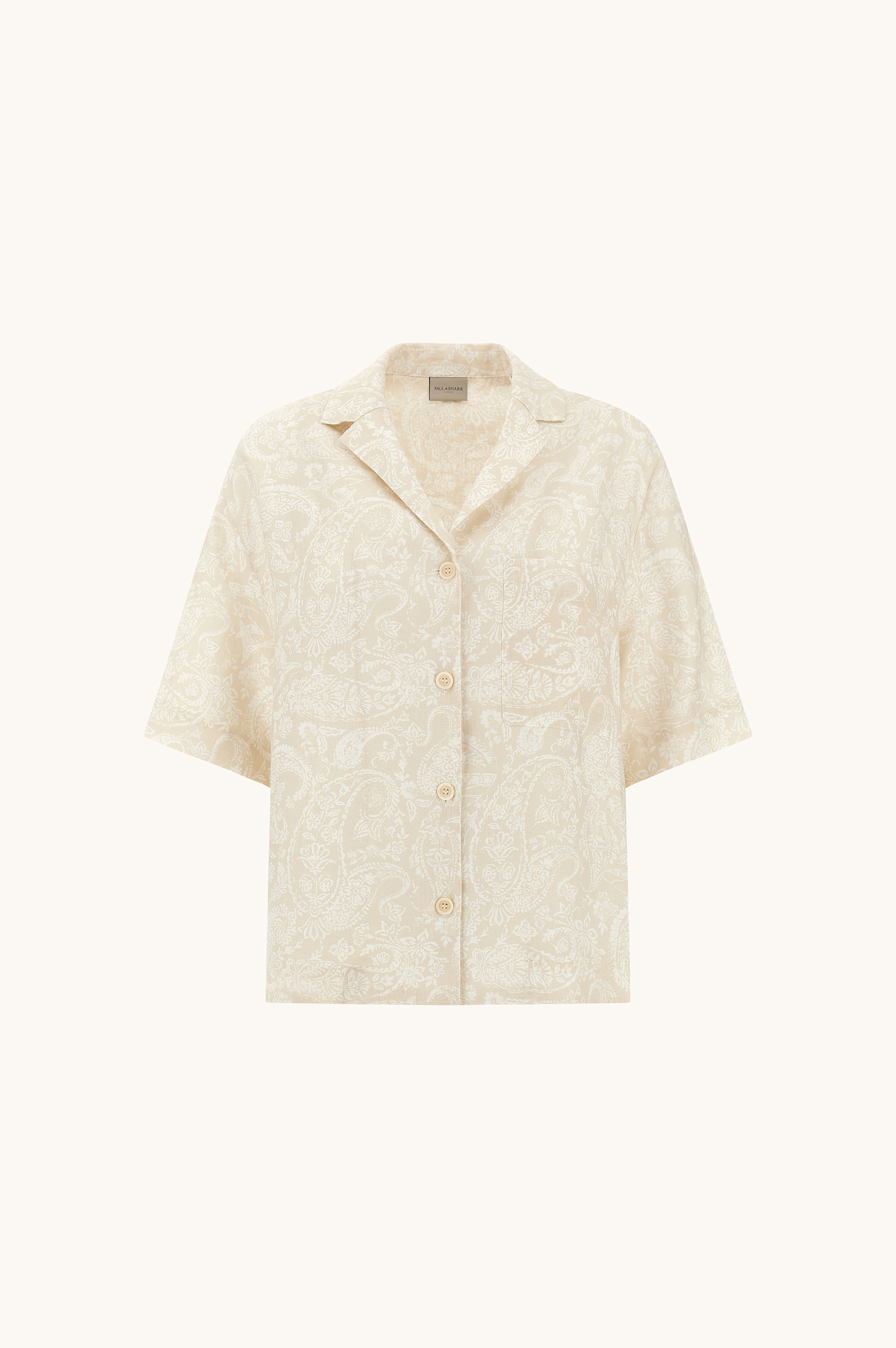 Linen shirt with Shark Paisley print image number 0