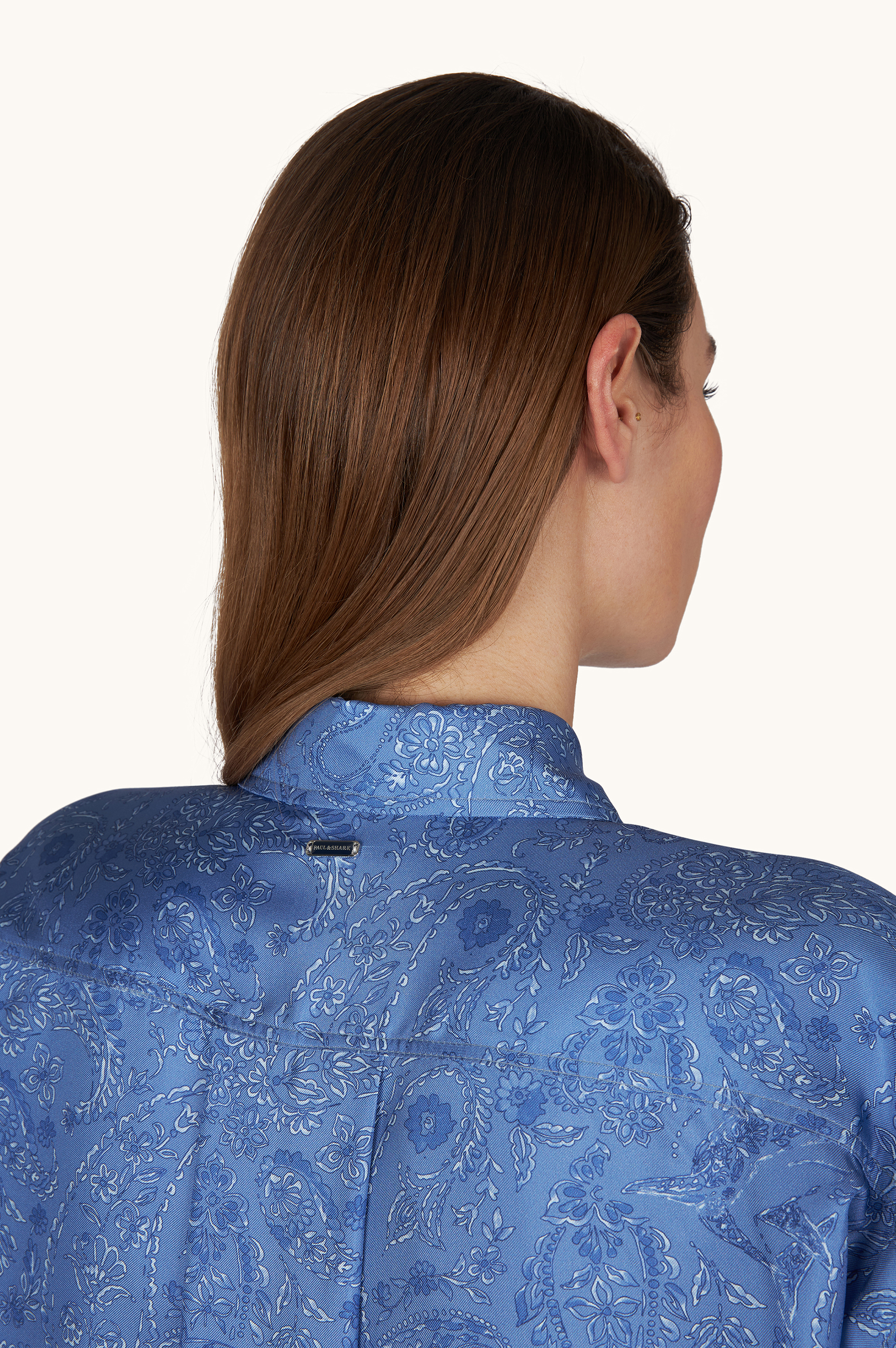 Silk overshirt with Shark Paisley print image number 7