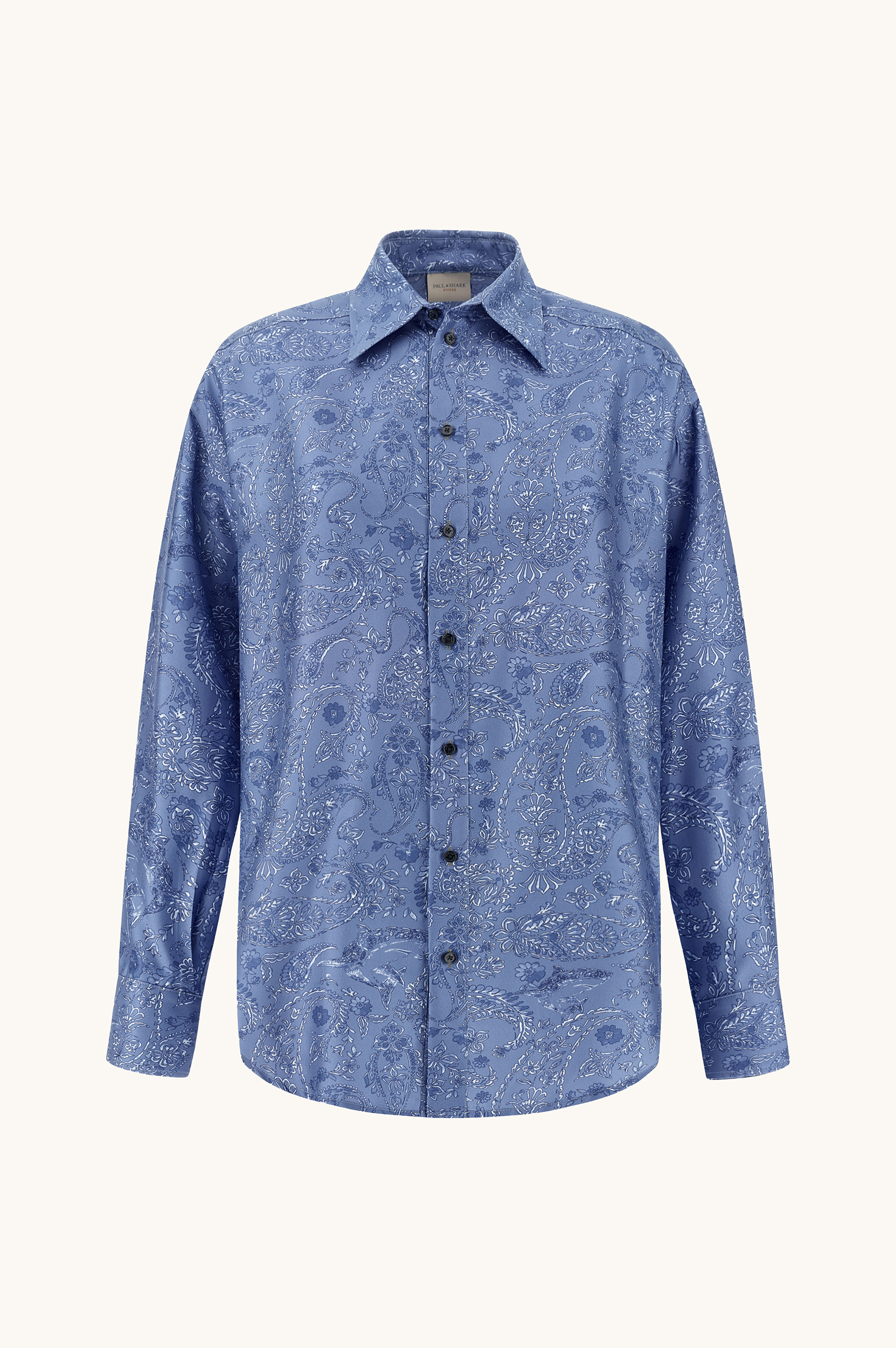 Silk overshirt with Shark Paisley print image number 1