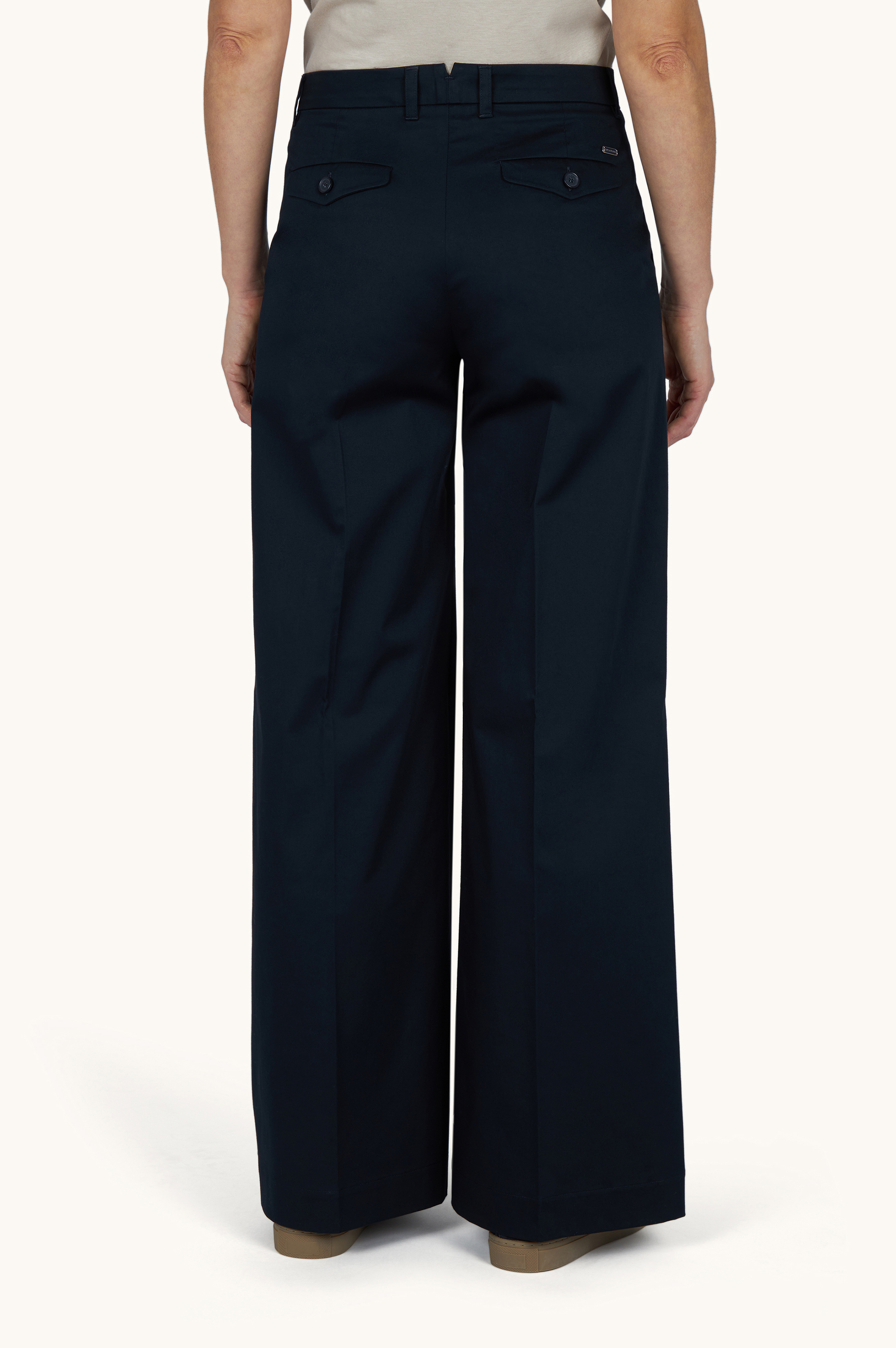 Stretch cotton satin trousers image number 3
