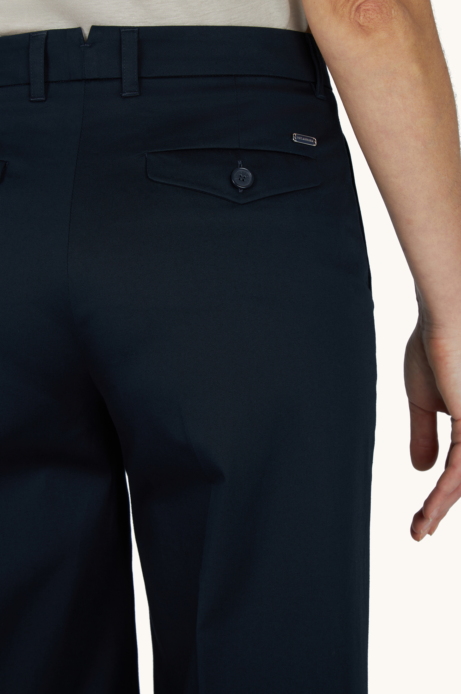 Stretch cotton satin trousers image number 4