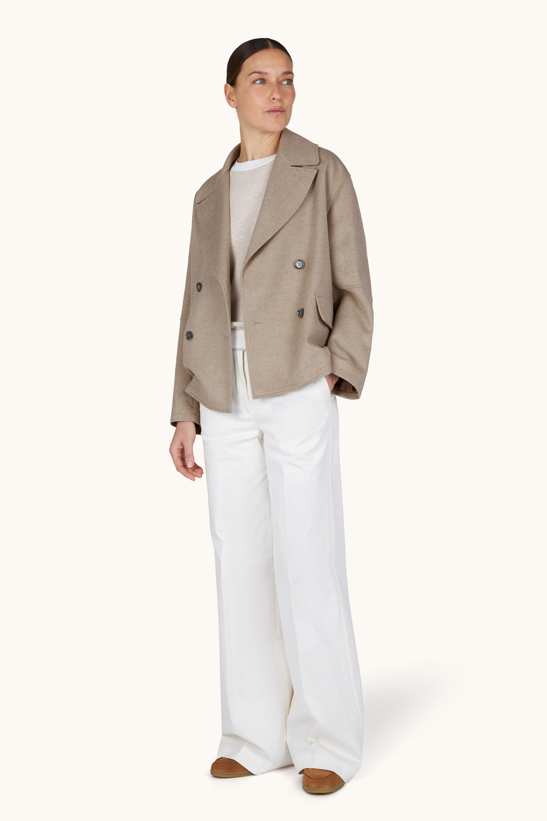 Stretch cotton twill trousers image number 2