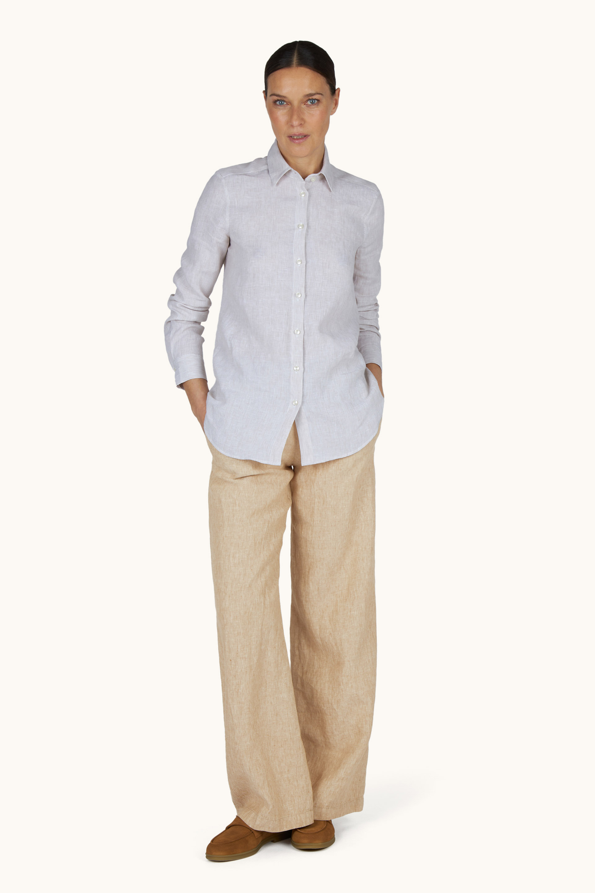 Palazzo trousers in linen image number 2