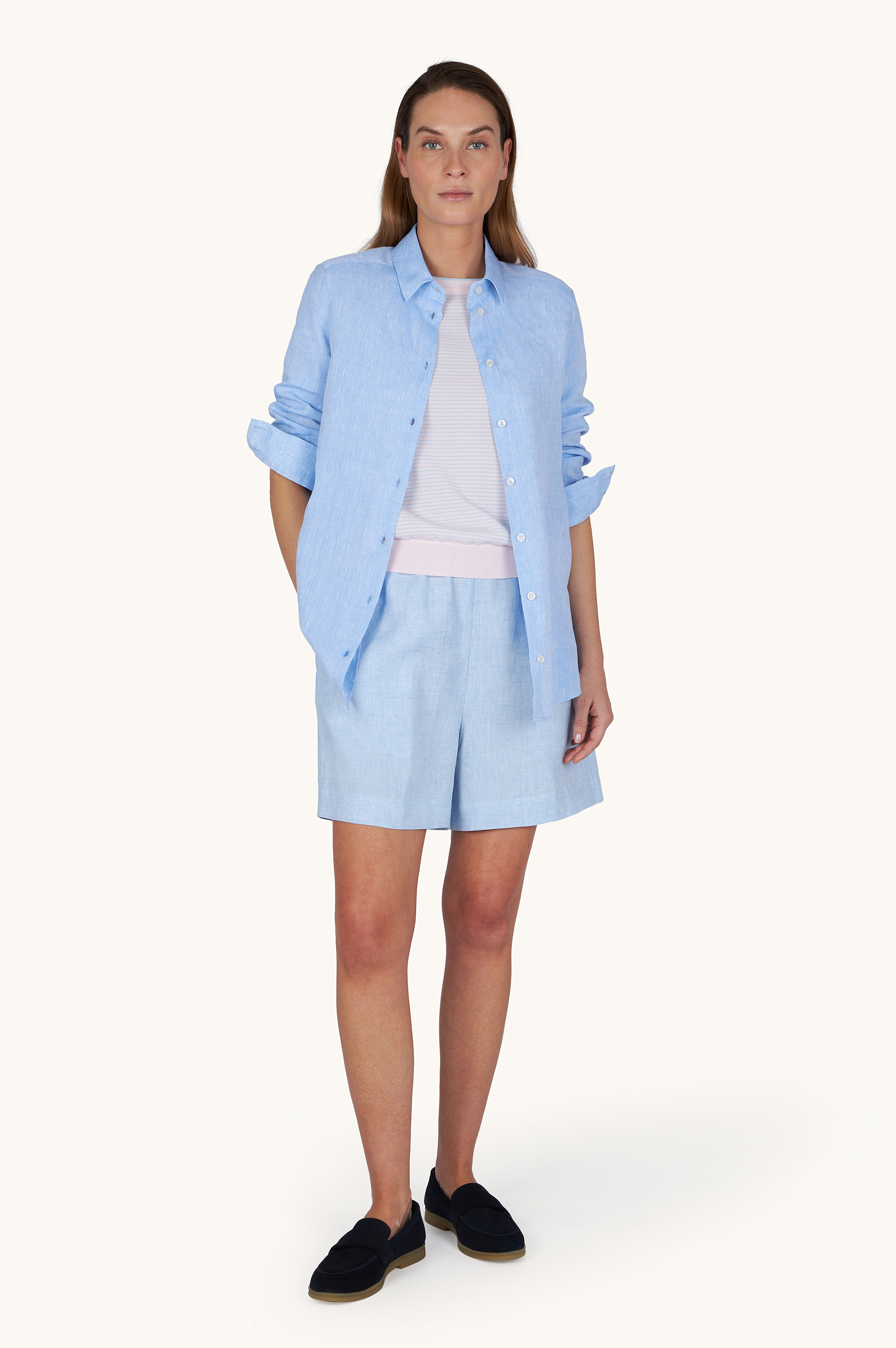 Linen Bermuda shorts with drawstring image number 2