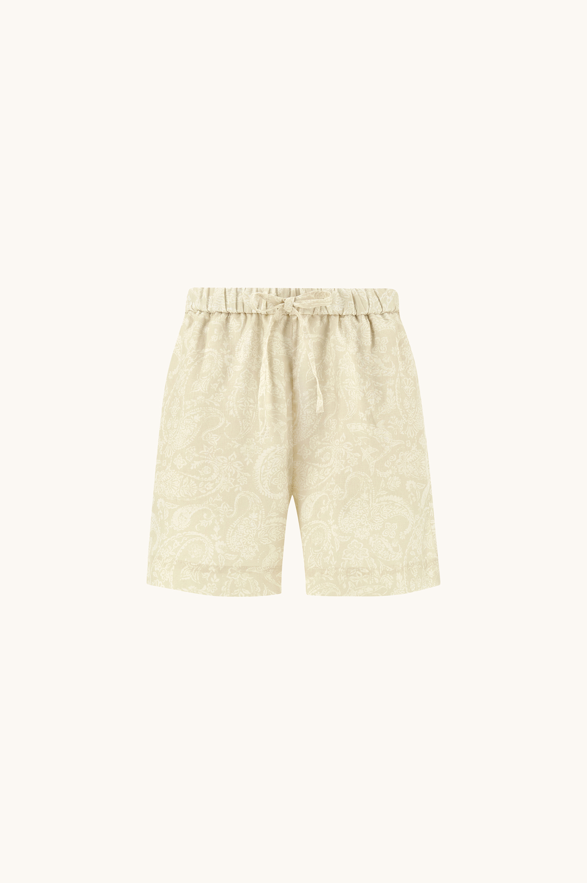 Linen Bermuda shorts with Shark Paisley print image number 1