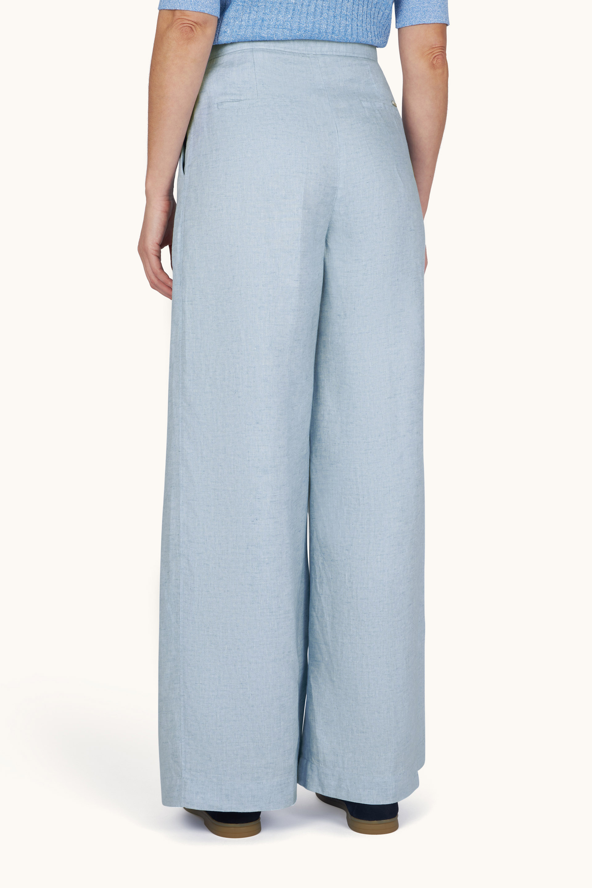 Wide leg linen trousers image number 3