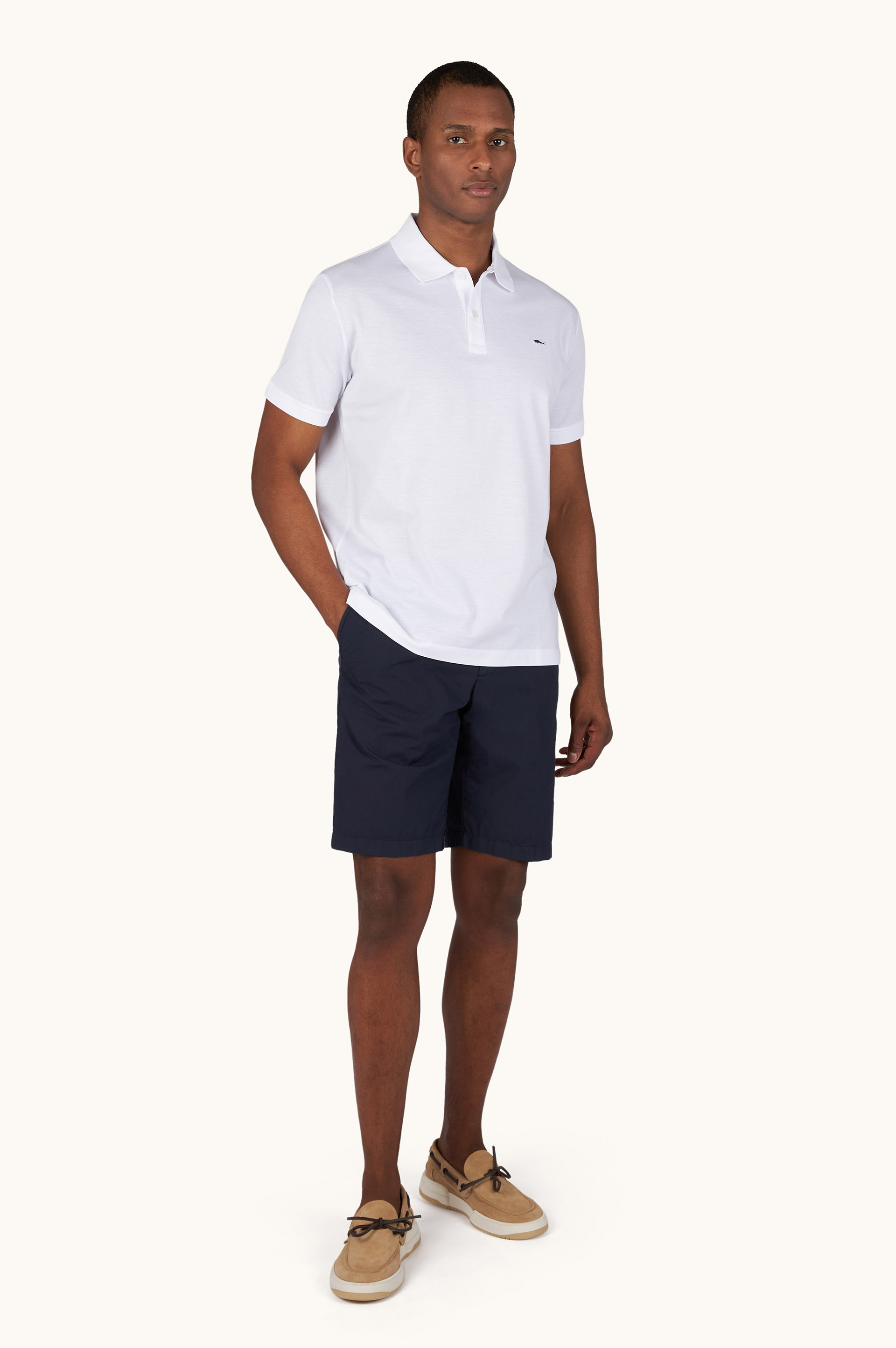 Piqu&eacute;‑Poloshirt aus Double Cotton mit Shark‑Stickerei image number 2