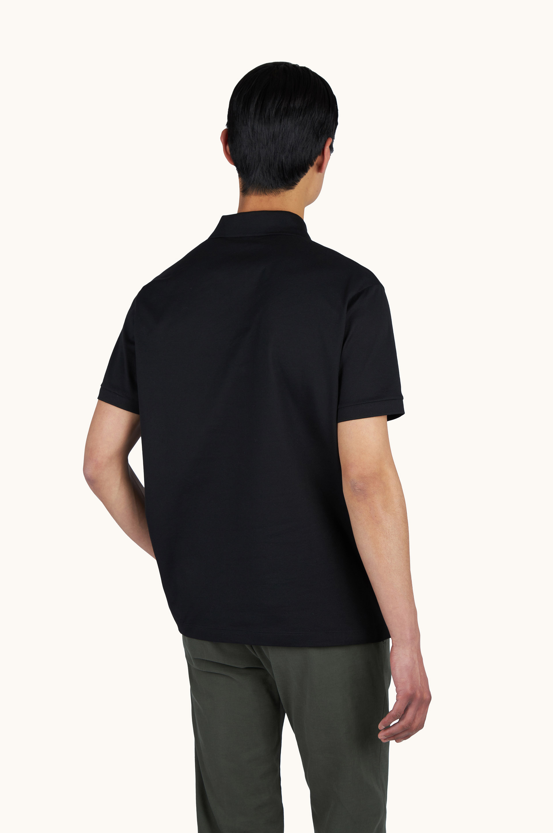 Double Piqu&eacute; cotton polo shirt with Shark embroidery image number 3