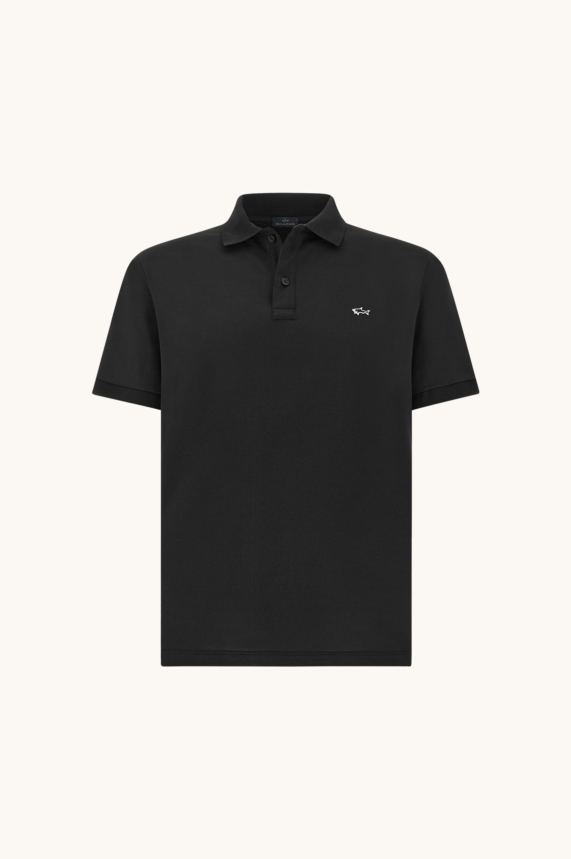 Double Piqu&eacute; cotton polo shirt with Shark embroidery image number 1
