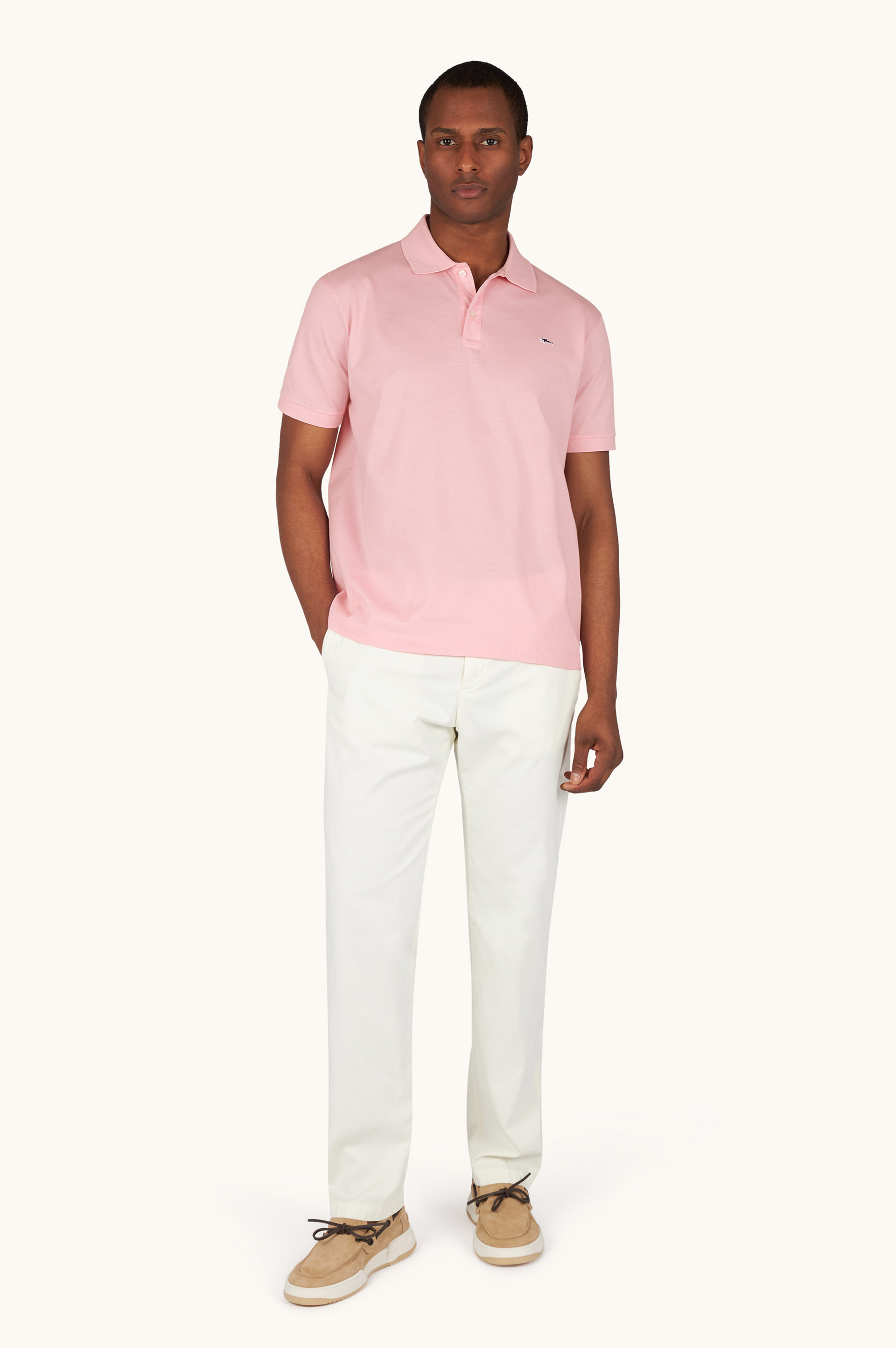 Piqu&eacute;‑Poloshirt aus Double Cotton mit Shark‑Stickerei image number 2
