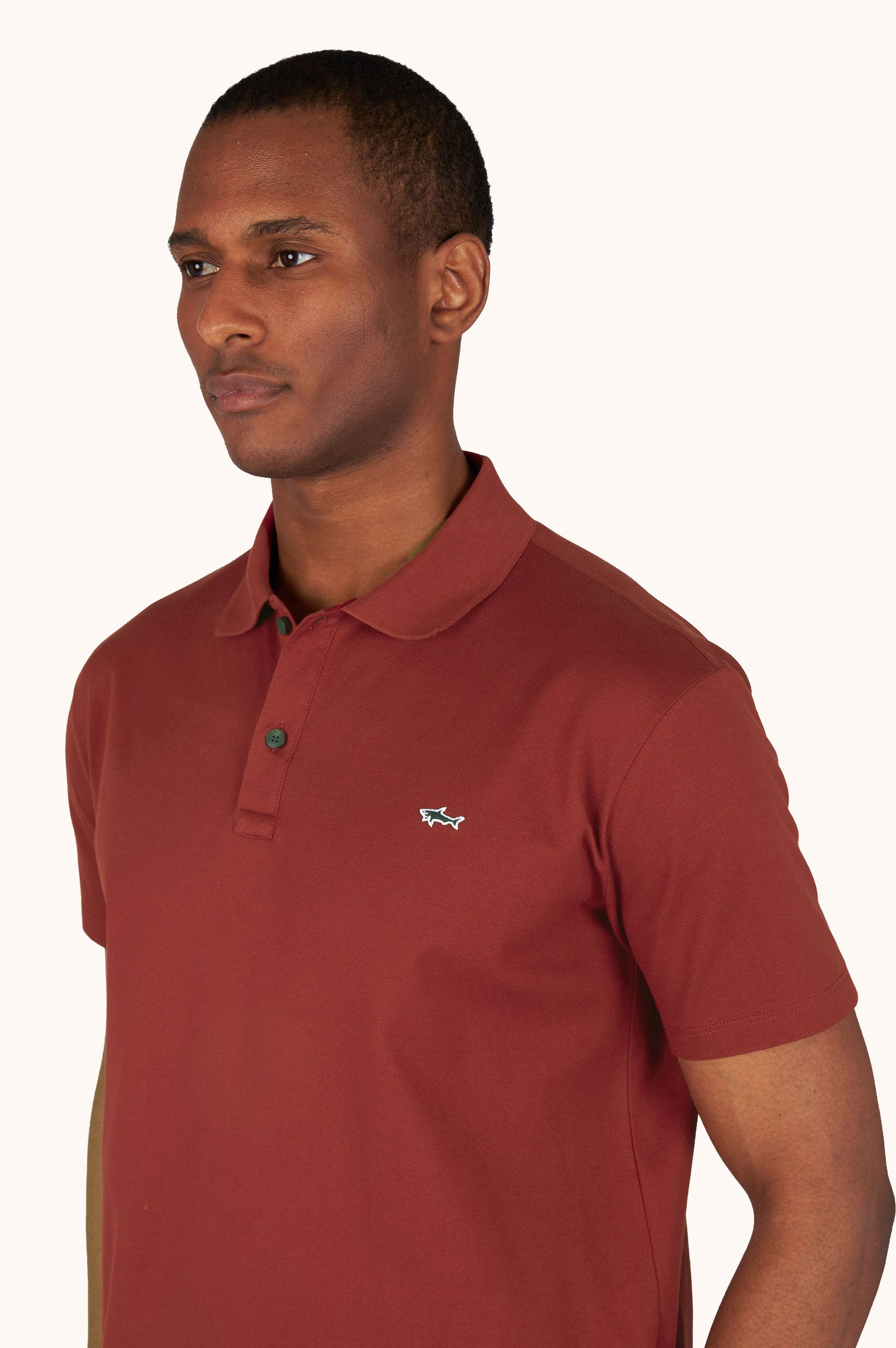 Double Piqu&eacute; cotton polo shirt with Shark embroidery image number 4