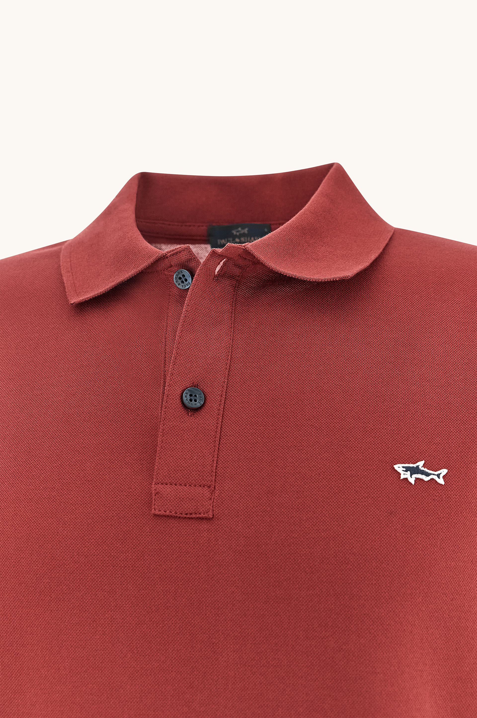 Double Piqu&eacute; cotton polo shirt with Shark embroidery image number 5