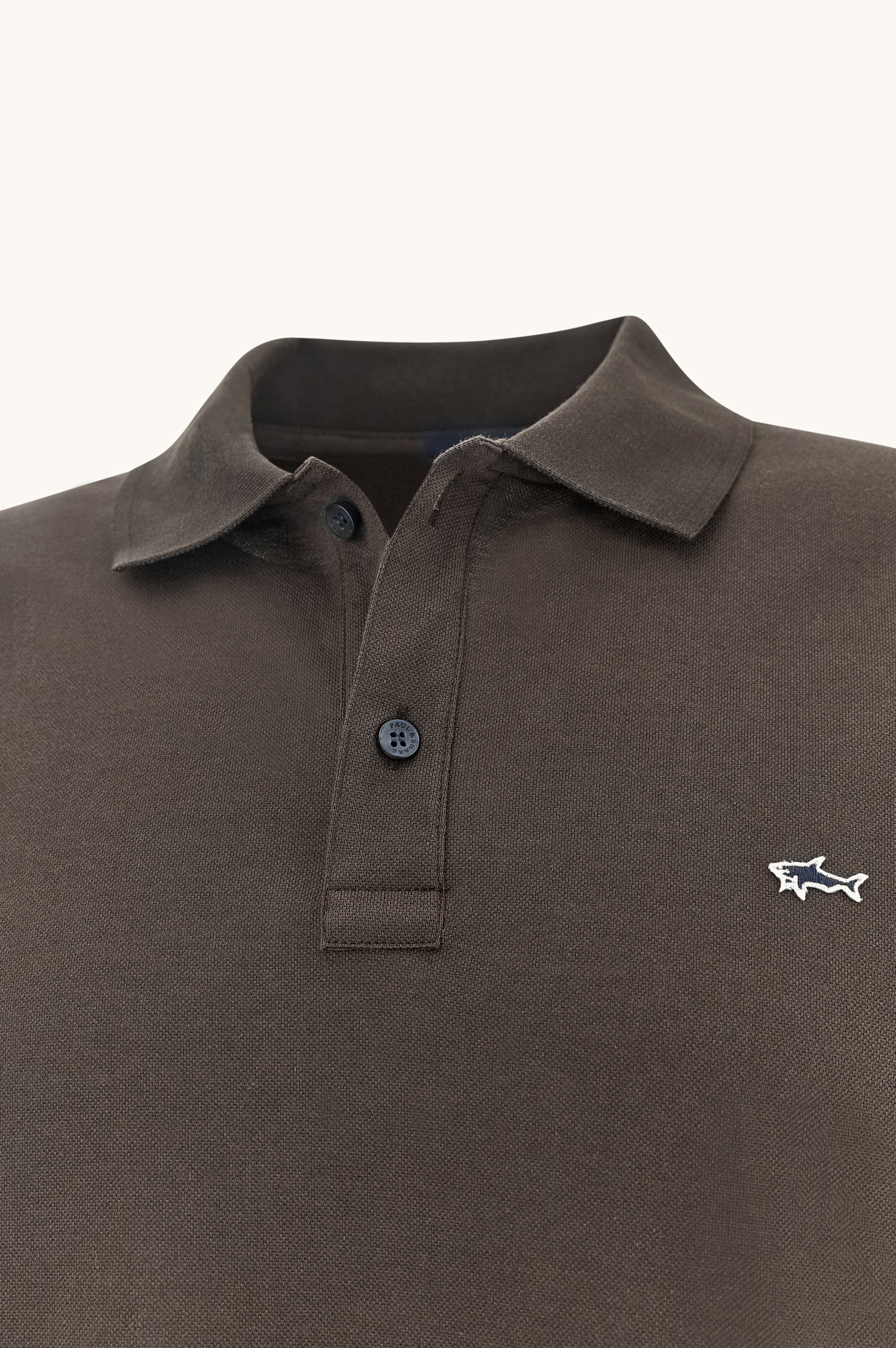 Double Piqu&eacute; cotton polo shirt with Shark embroidery image number 5
