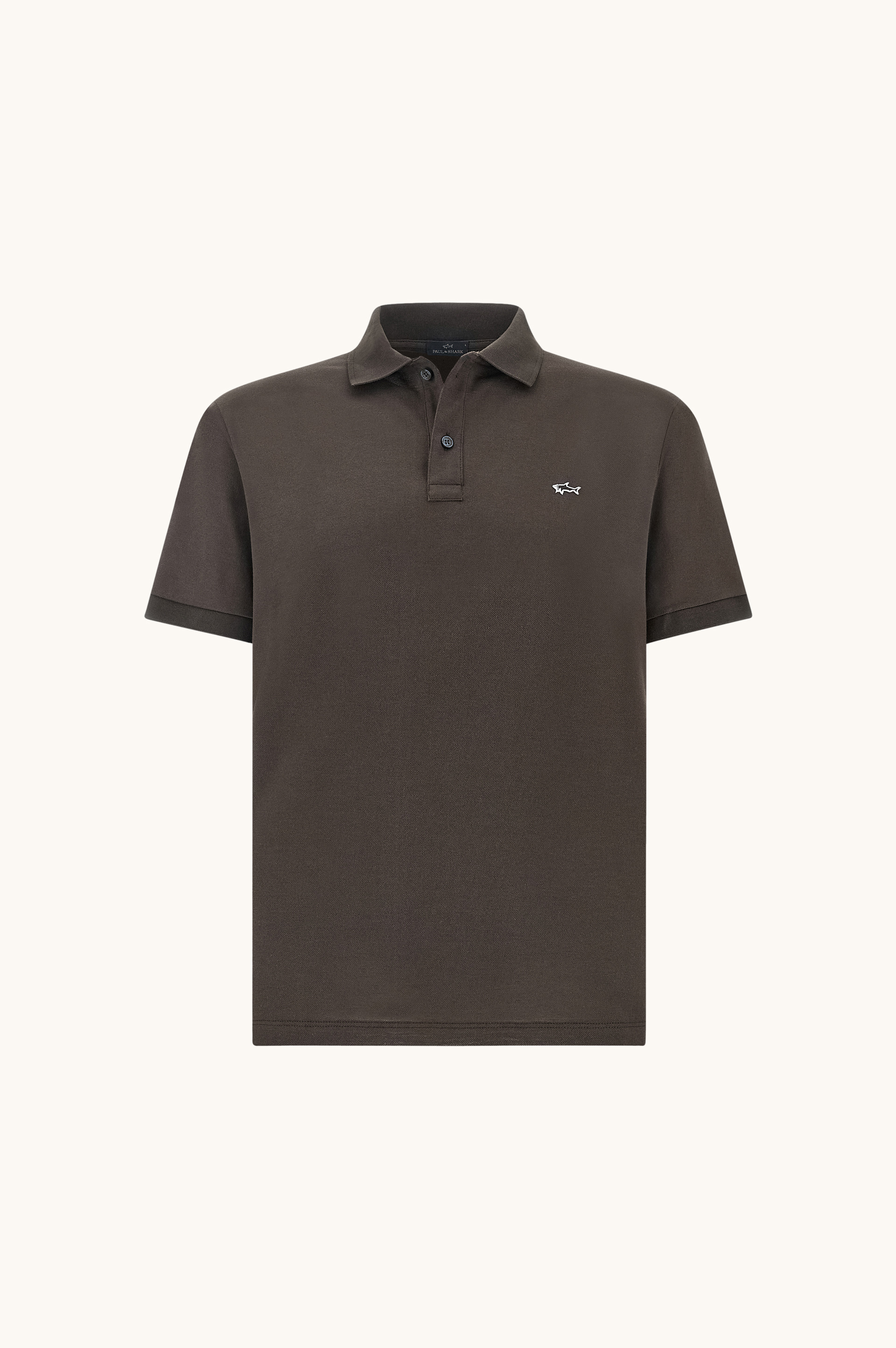 Double Piqu&eacute; cotton polo shirt with Shark embroidery image number 1