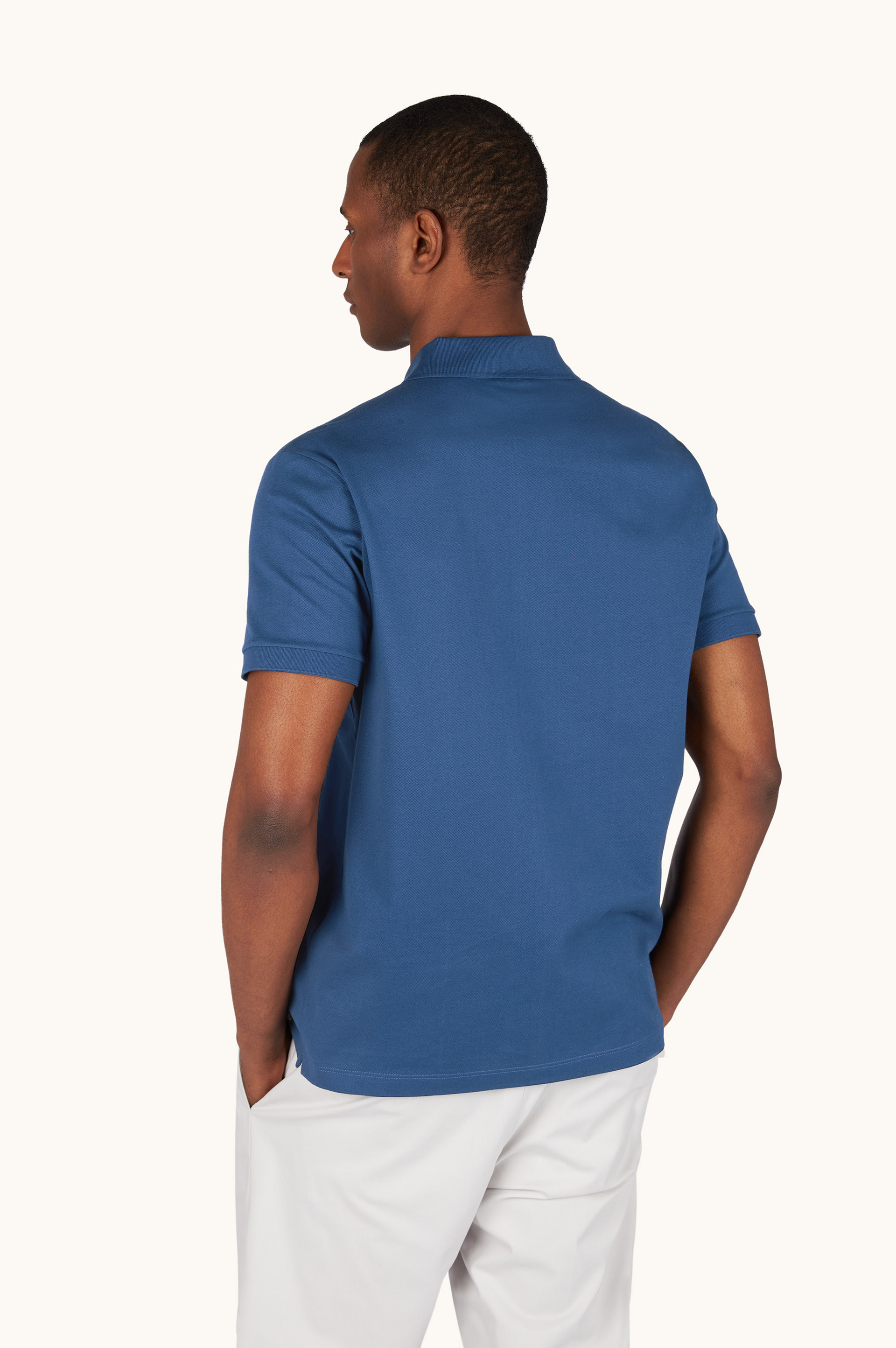 Double Piqu&eacute; cotton polo shirt with Shark embroidery image number 2