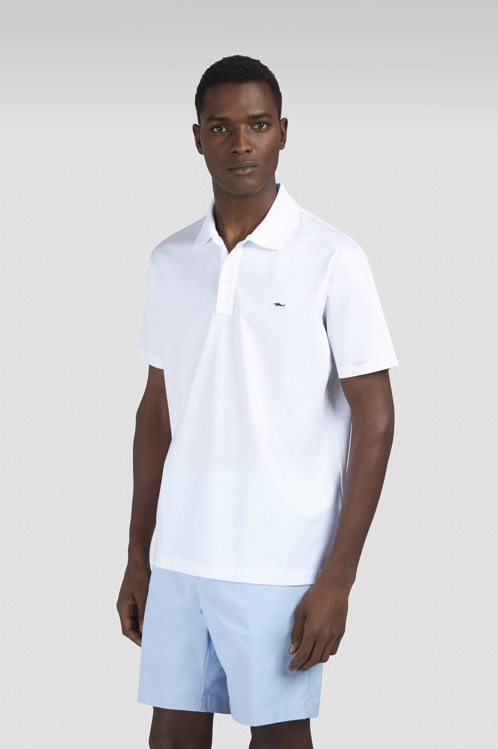 Polo in double mercerised cotton jersey image number 0