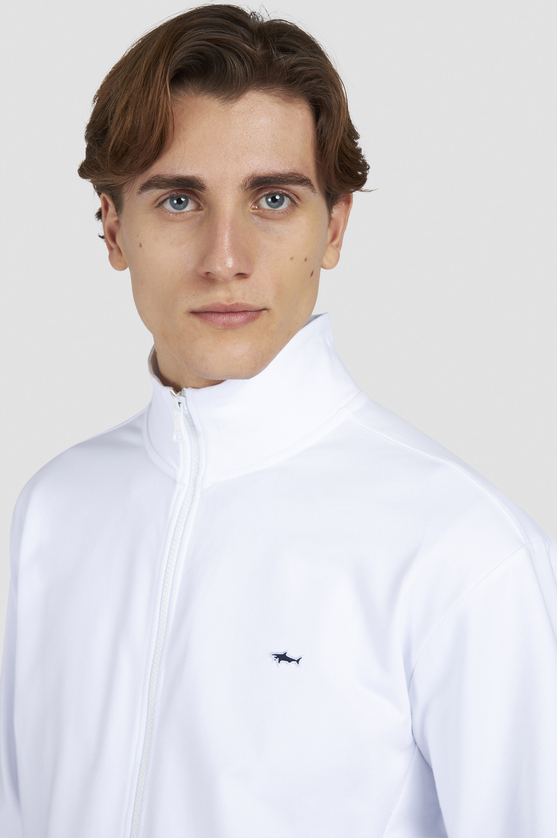 Sweat-shirt zippé en molleton de coton stretch image number 4 Sweat-shirt zippé en molleton de coton stretch image number 4