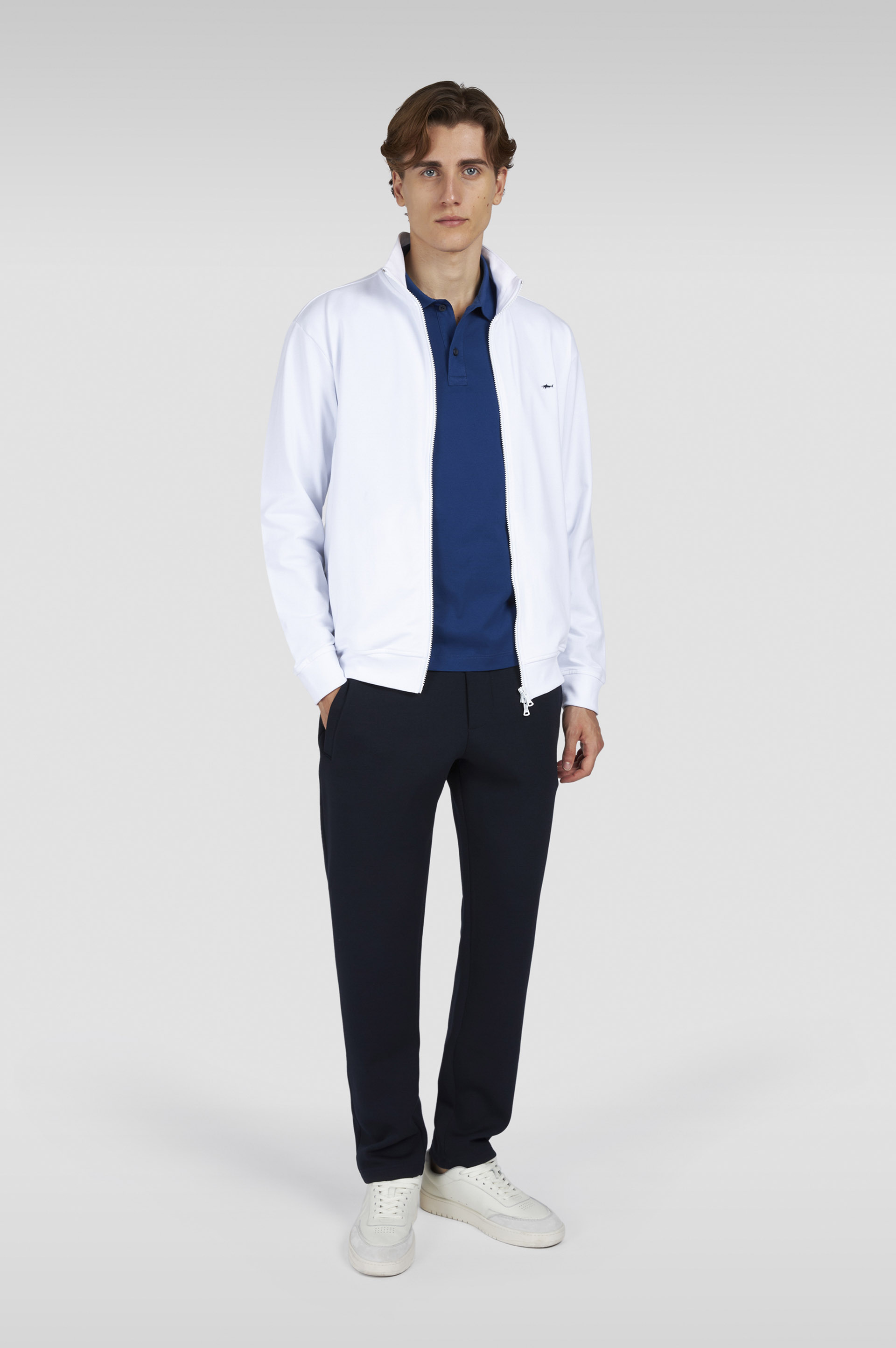 Sweat-shirt zippé en molleton de coton stretch image number 2 Sweat-shirt zippé en molleton de coton stretch image number 2