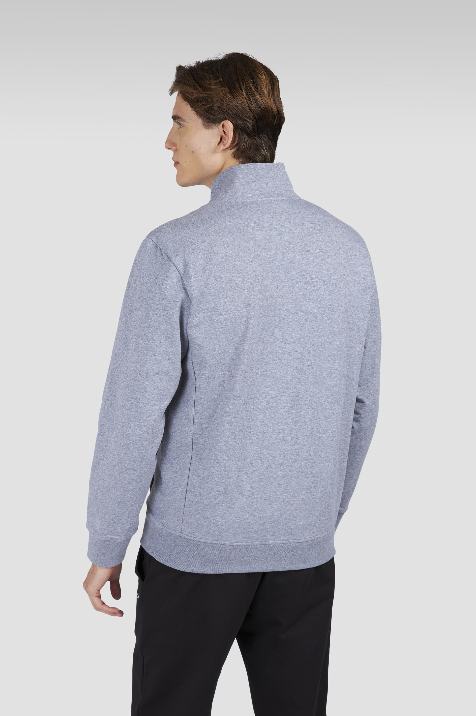 Stretch fleece cotton zip-up sweatshirt image number 3