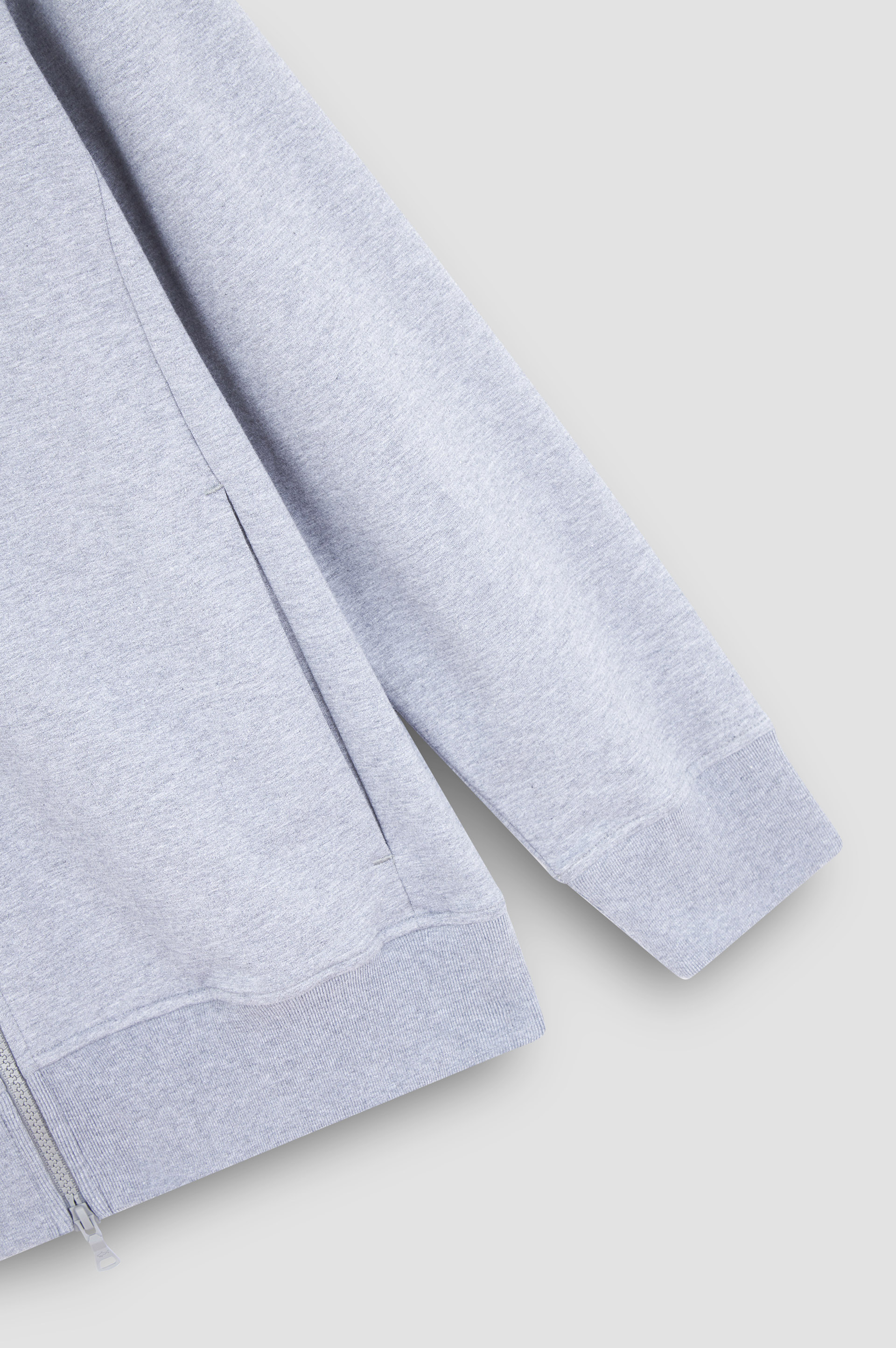 Stretch fleece cotton zip-up sweatshirt image number 6