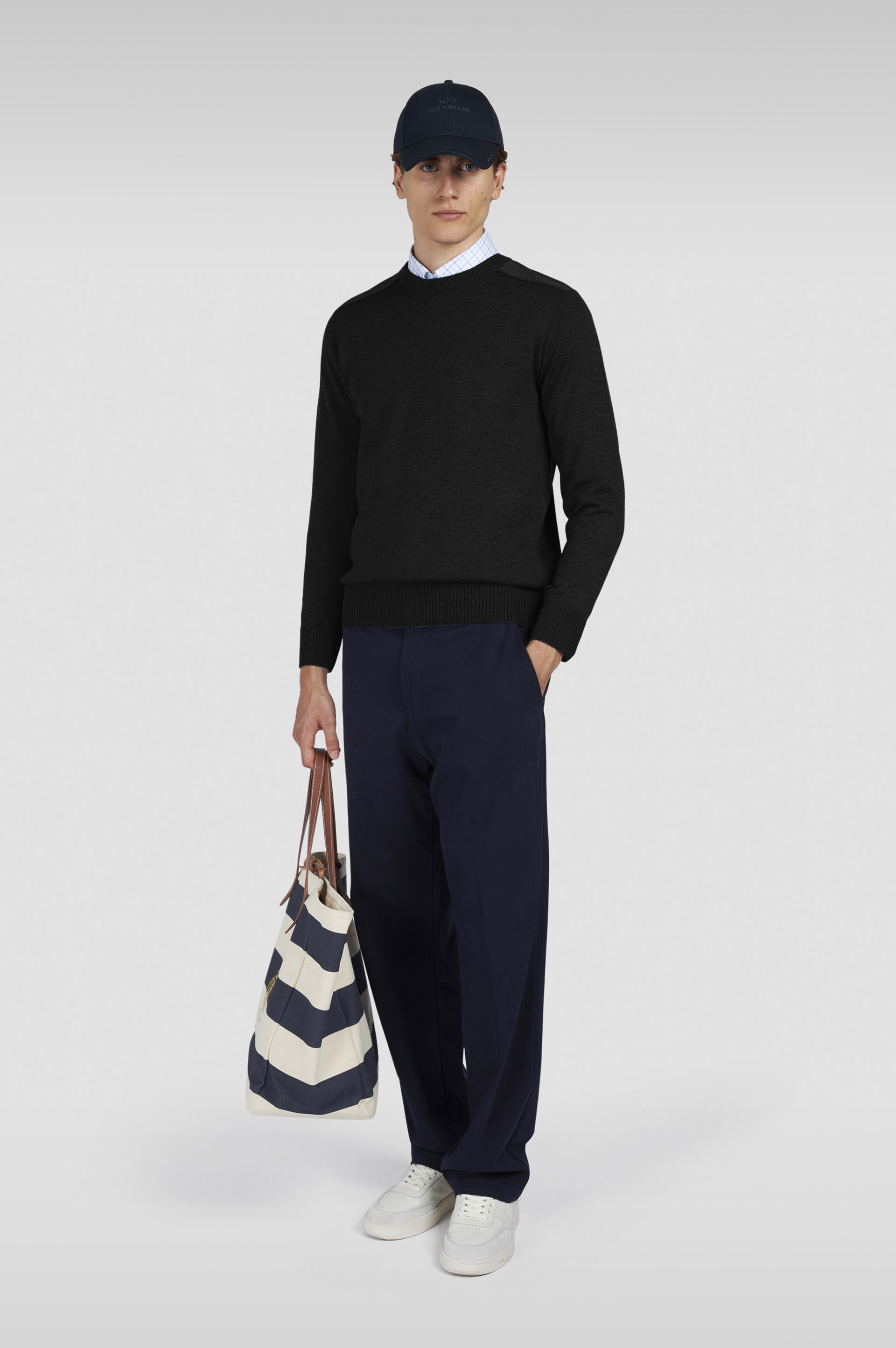 Soft Cool Touch wool crewneck sweater with Typhoon® details image number 2