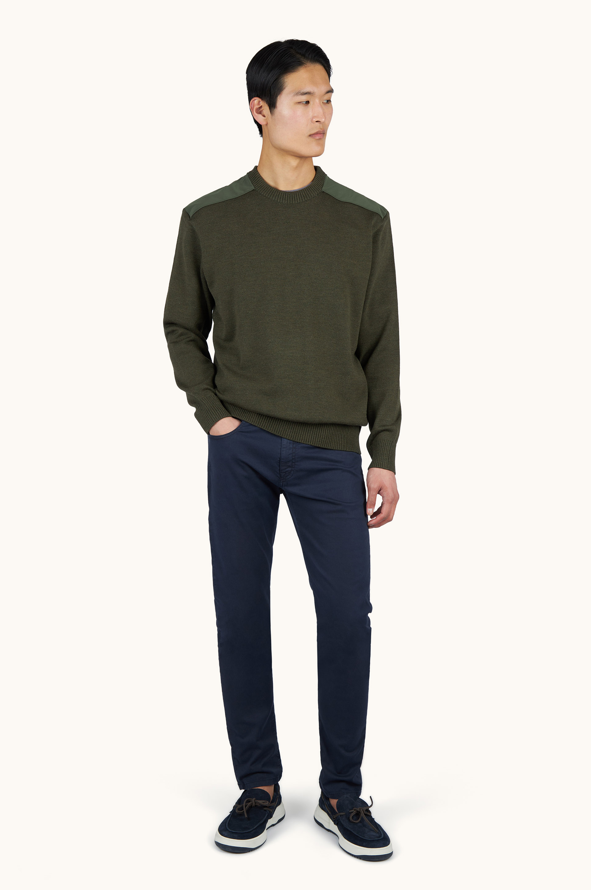 Nelson sweater in Soft Cool Touch wool with Typhoon&reg; details image number 1