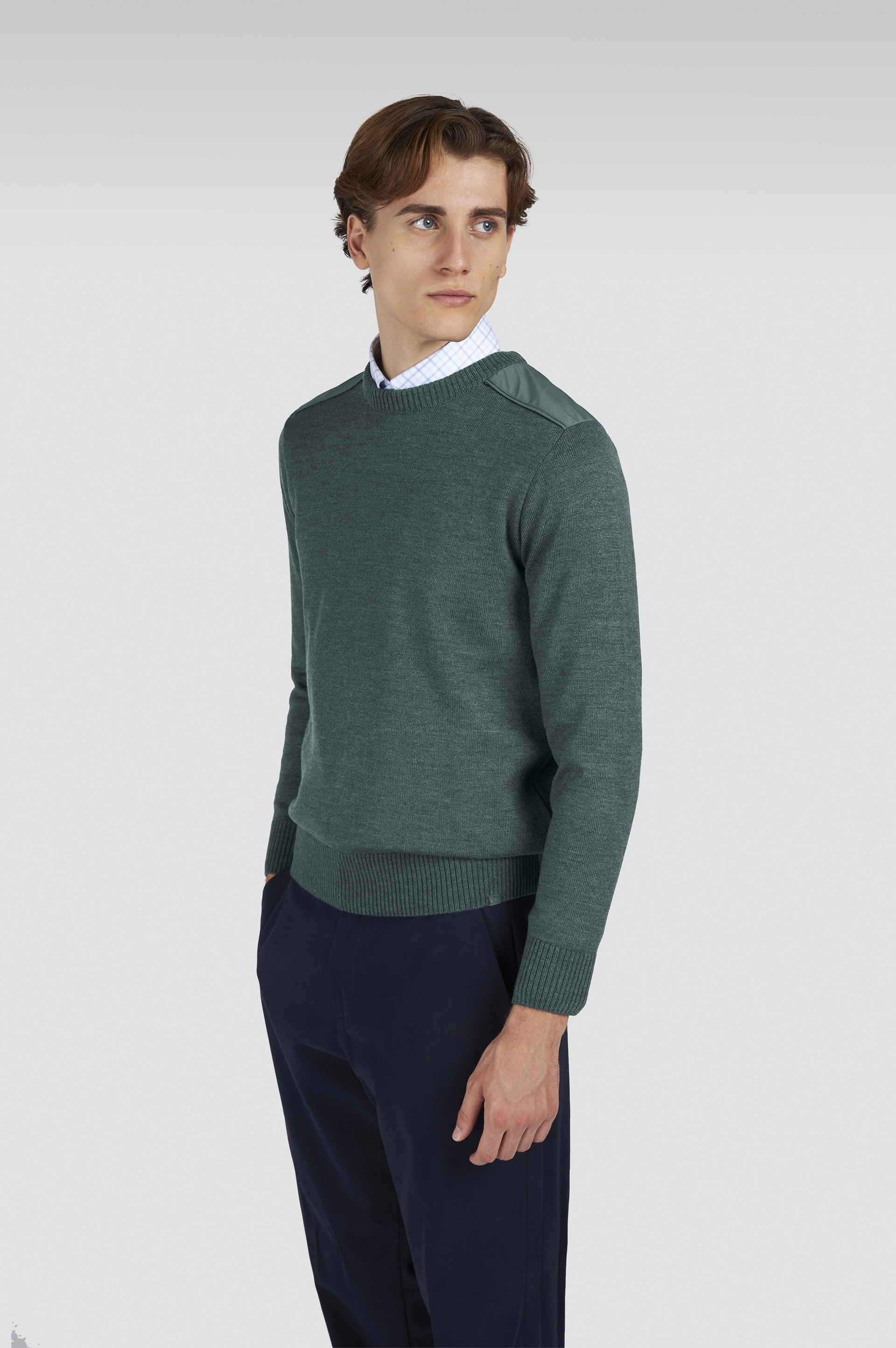 Soft Cool Touch wool crewneck sweater with Typhoon&reg; details image number 0