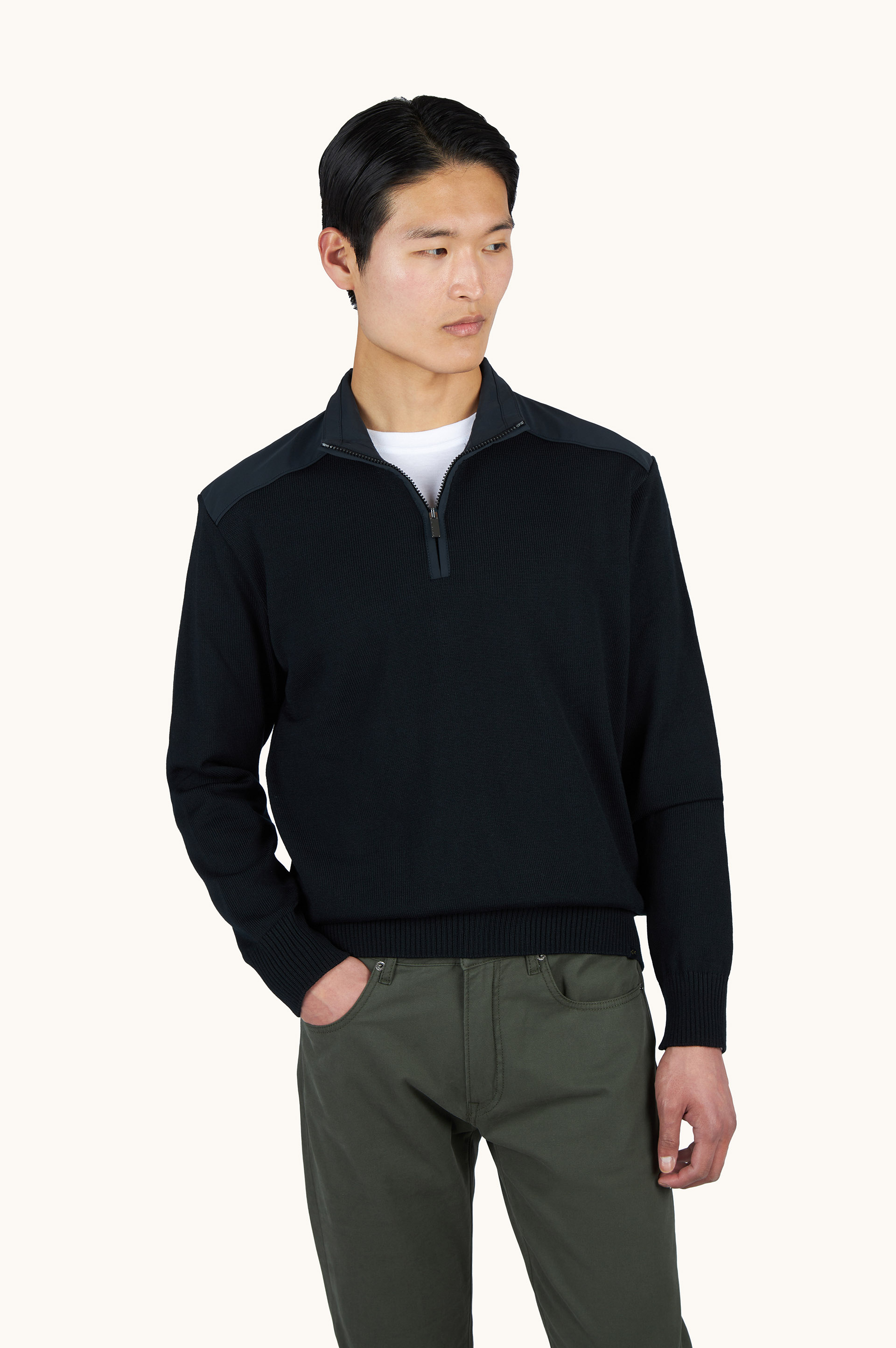 Halbzip-Pullover aus weicher Cool Touch-Wolle mit Typhoon&reg; Re-4x4 Stretch-Details image number 0