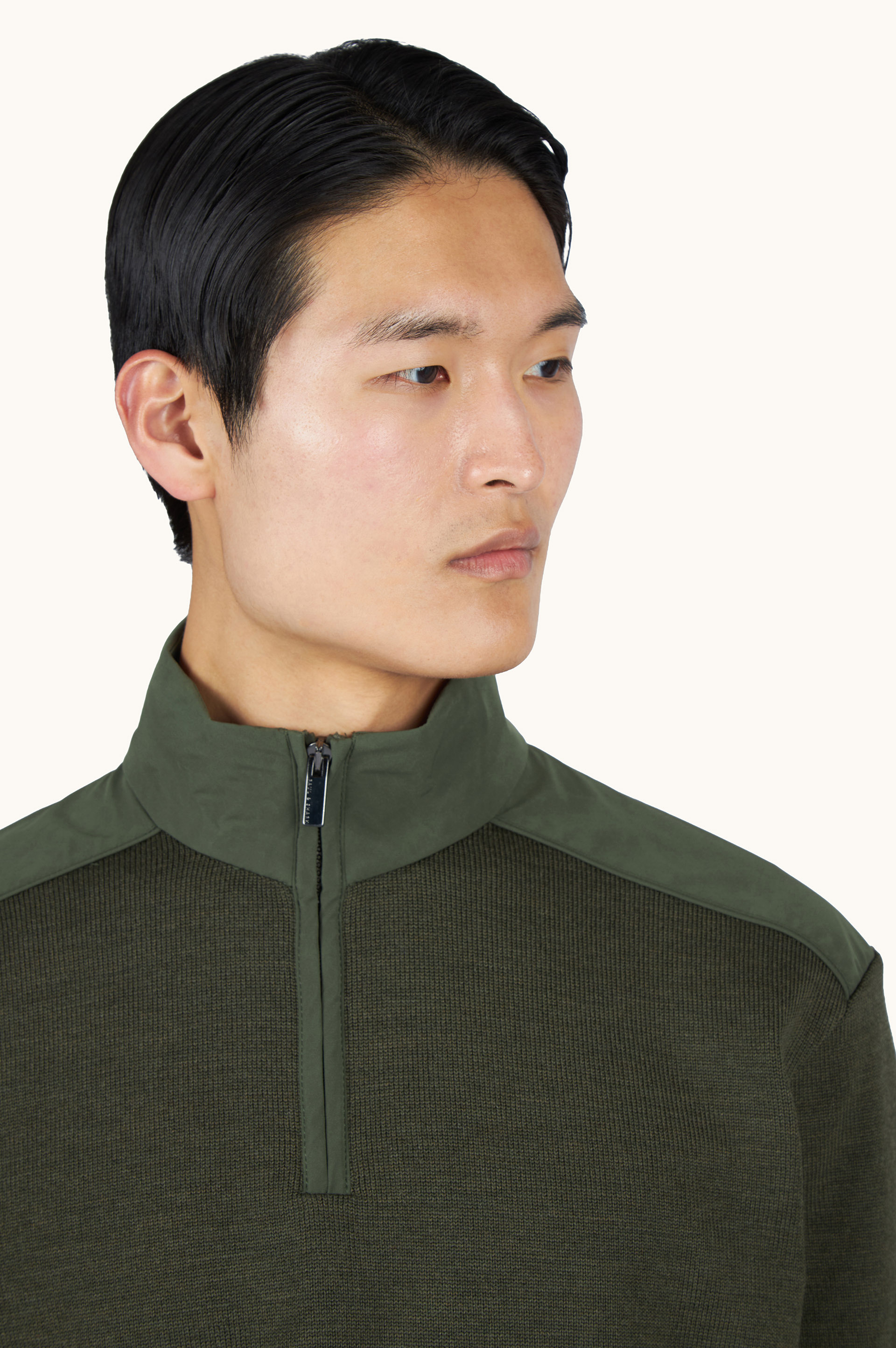Half-zip sweater in Soft Cool Touch wool with Typhoon&reg; Re-4x4 Stretch details image number 5