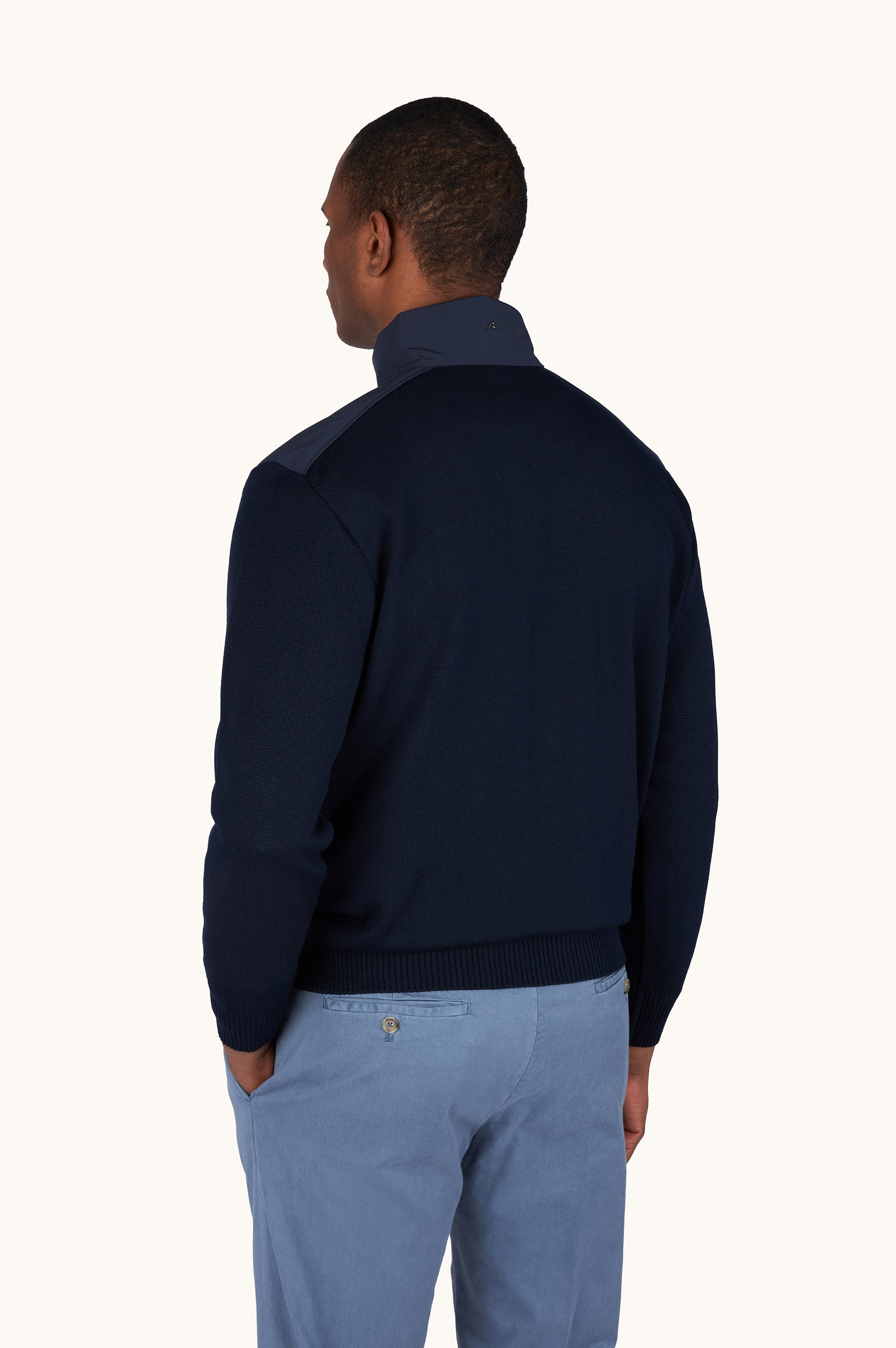 Maglia mezza-zip in lana Soft Cool Touch con dettagli in Typhoon&reg; Re-4x4 Stretch image number 3