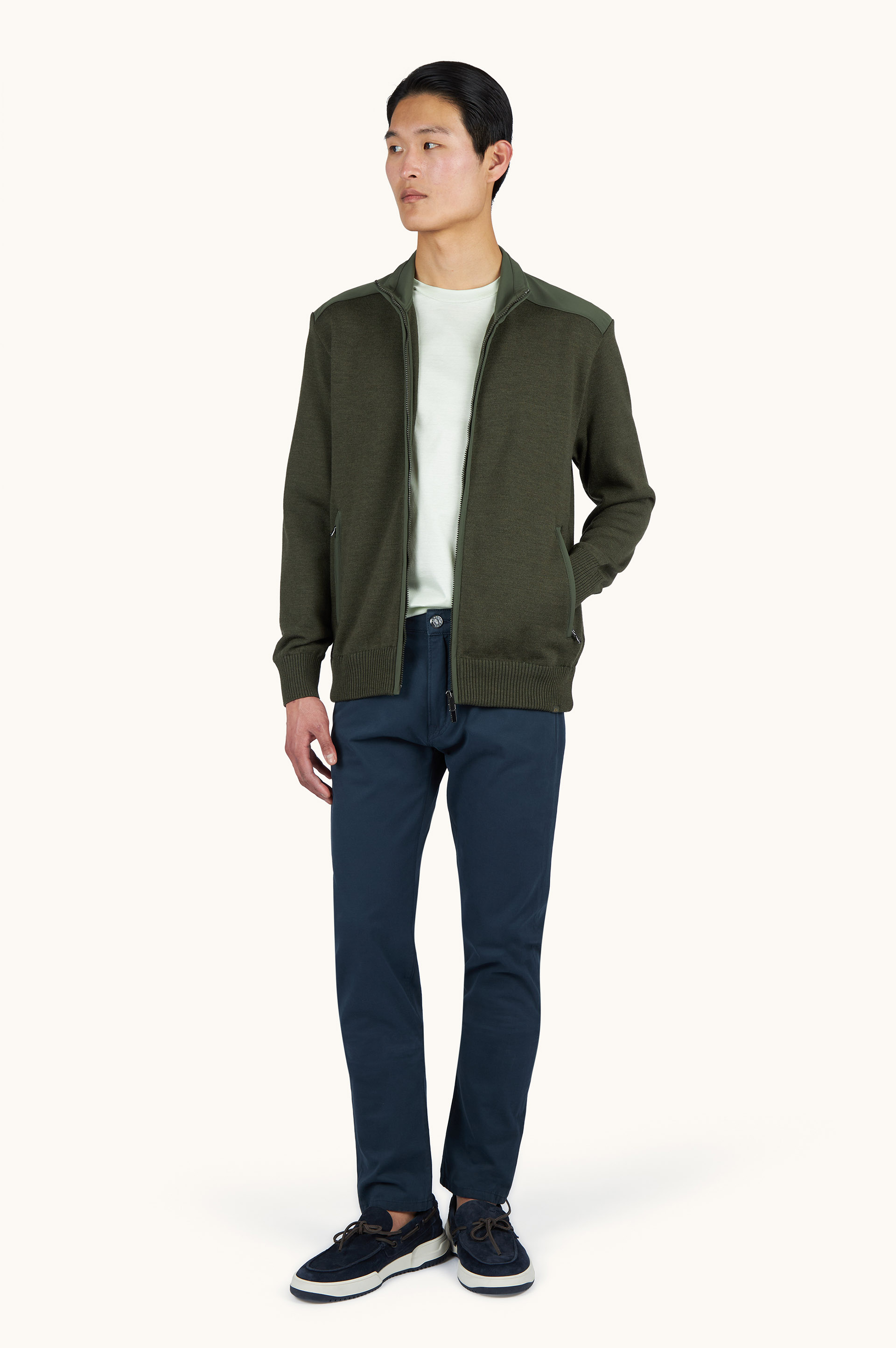 Nelson Zip-Up Jumper in Soft Cool Touch Wool with Typhoon&reg; Re-4x4 Stretch Details image number 2