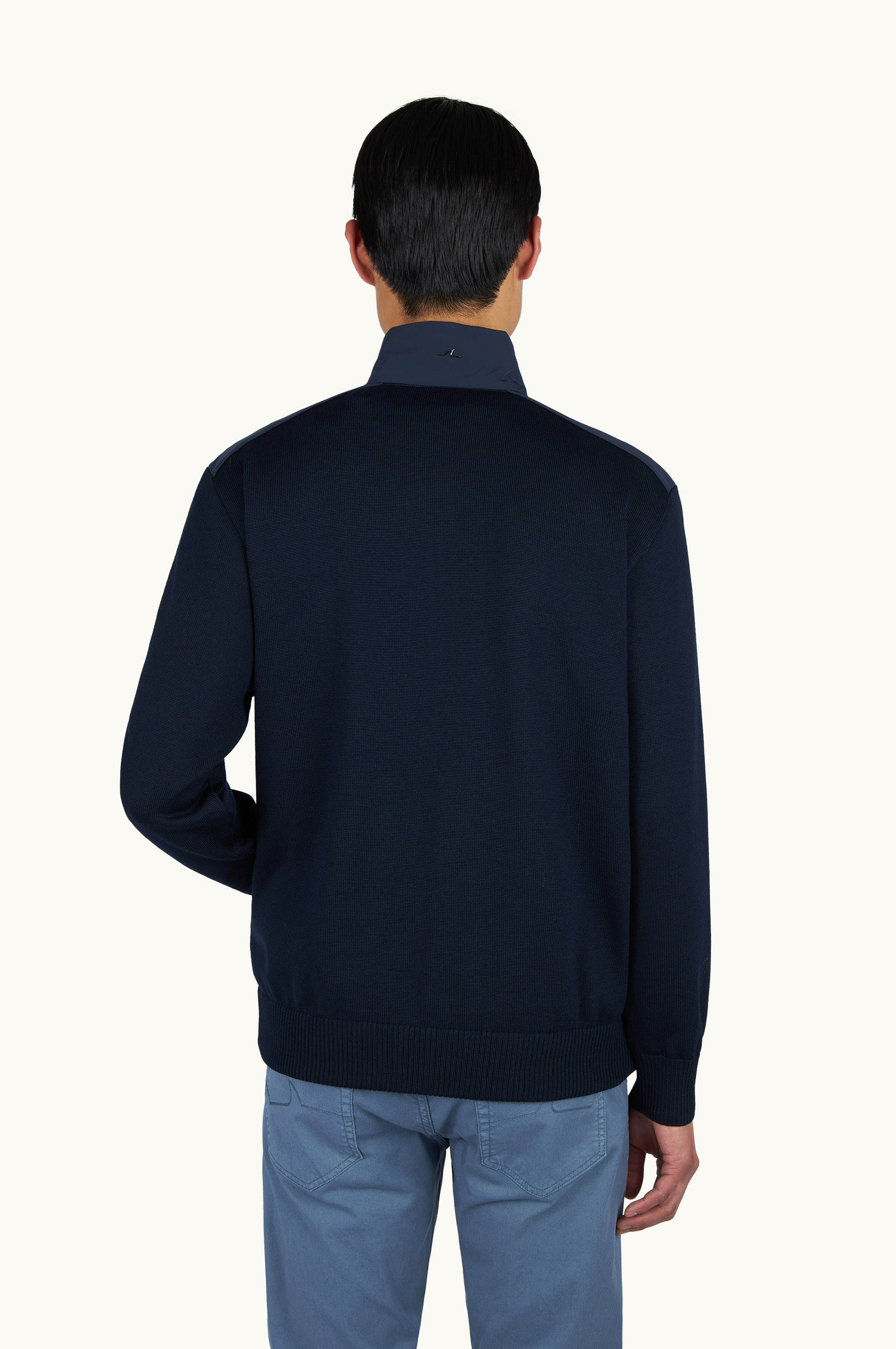 Zip-up sweater in Soft Cool Touch wool with Typhoon&reg; Re-4x4 Stretch details image number 2