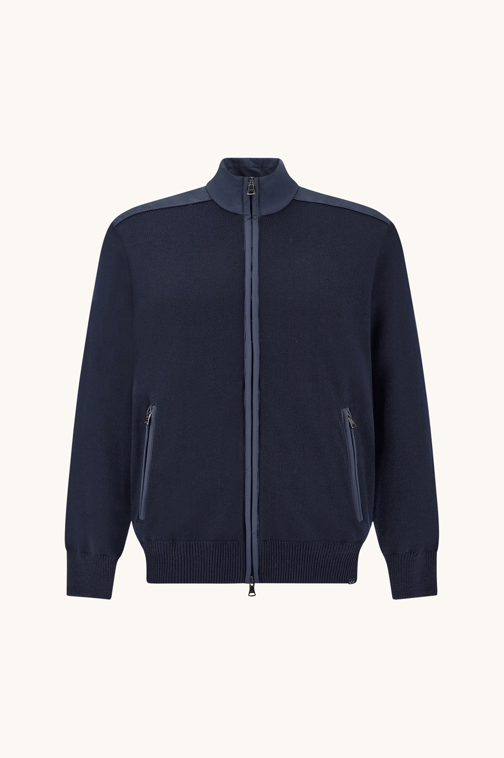 Zip-up sweater in Soft Cool Touch wool with Typhoon&reg; Re-4x4 Stretch details image number 1