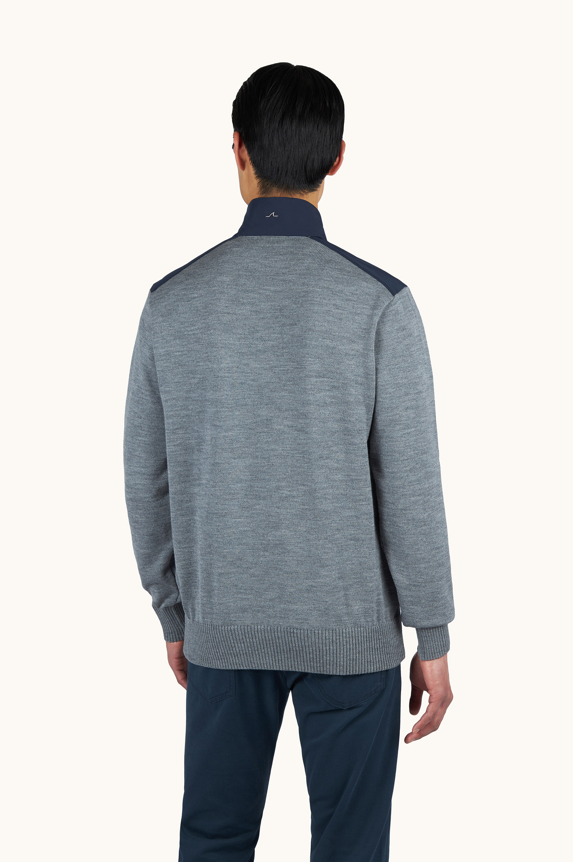 Zip-up sweater in Soft Cool Touch wool with Typhoon&reg; Re-4x4 Stretch details image number 2