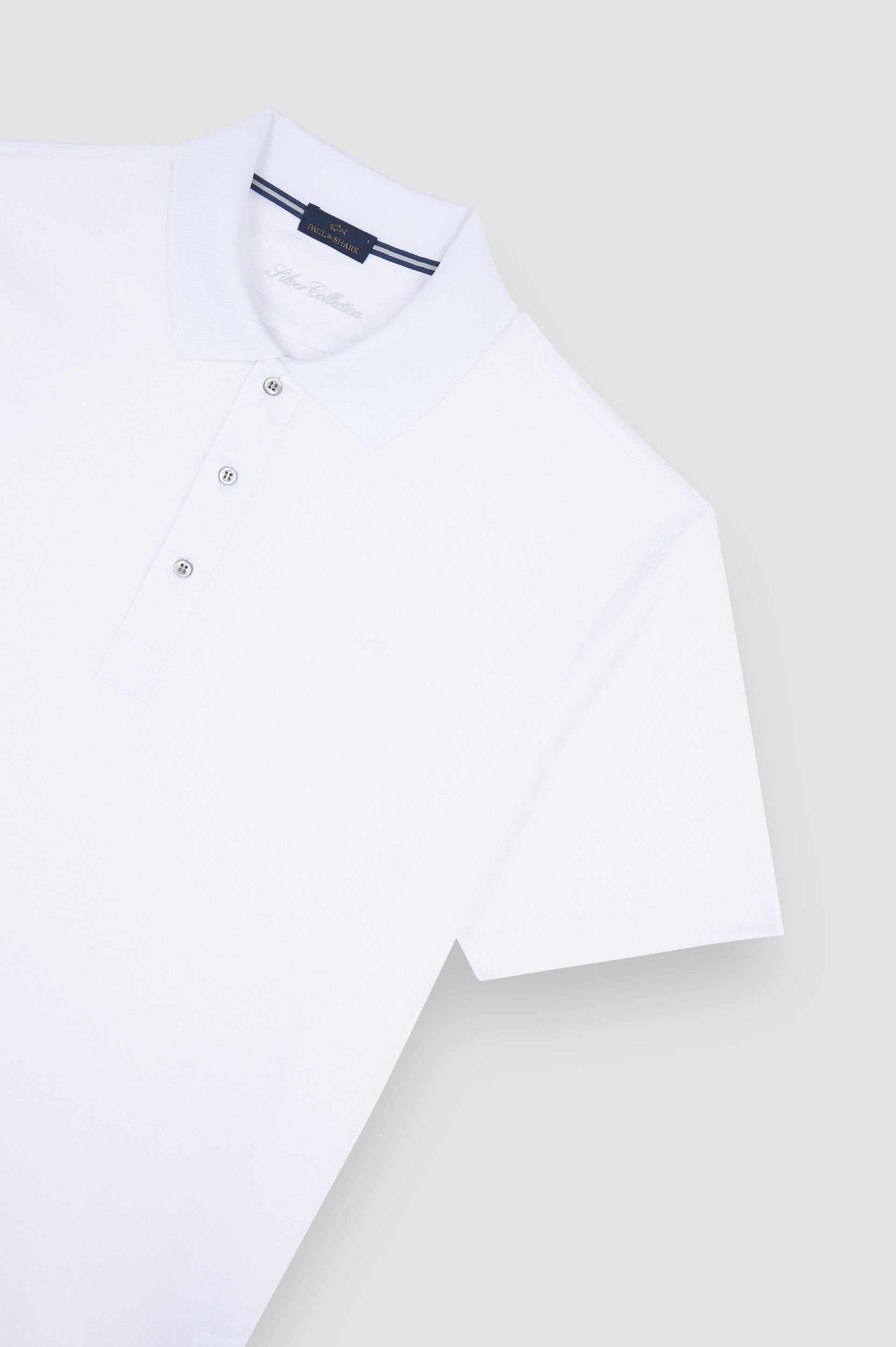 Double mercerised cotton jersey polo shirt with Shark Fin embroidery image number 5 Double mercerised cotton jersey polo shirt with Shark Fin embroidery image number 5