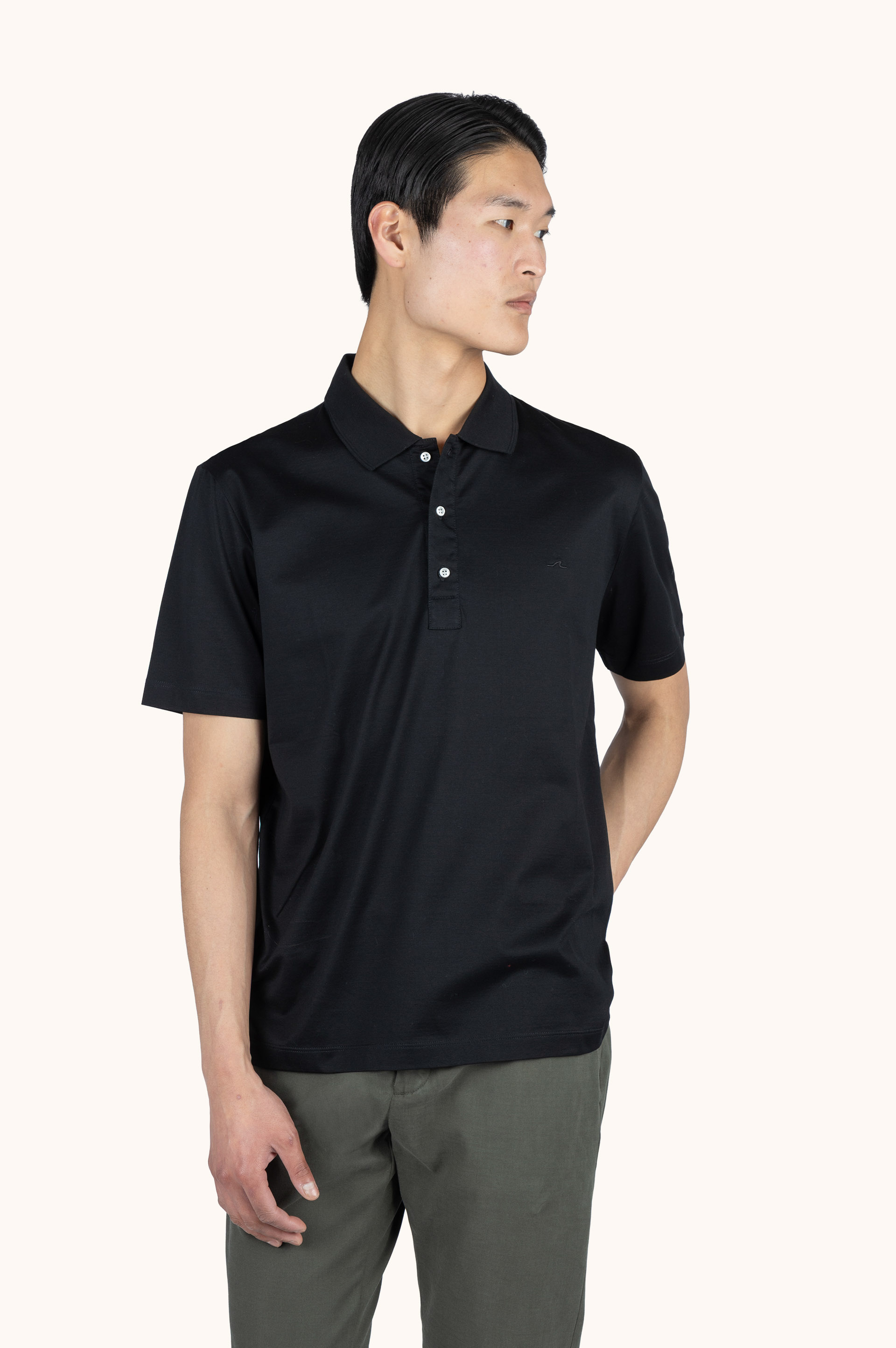 Double mercerised cotton jersey polo shirt with Shark Fin embroidery image number 0