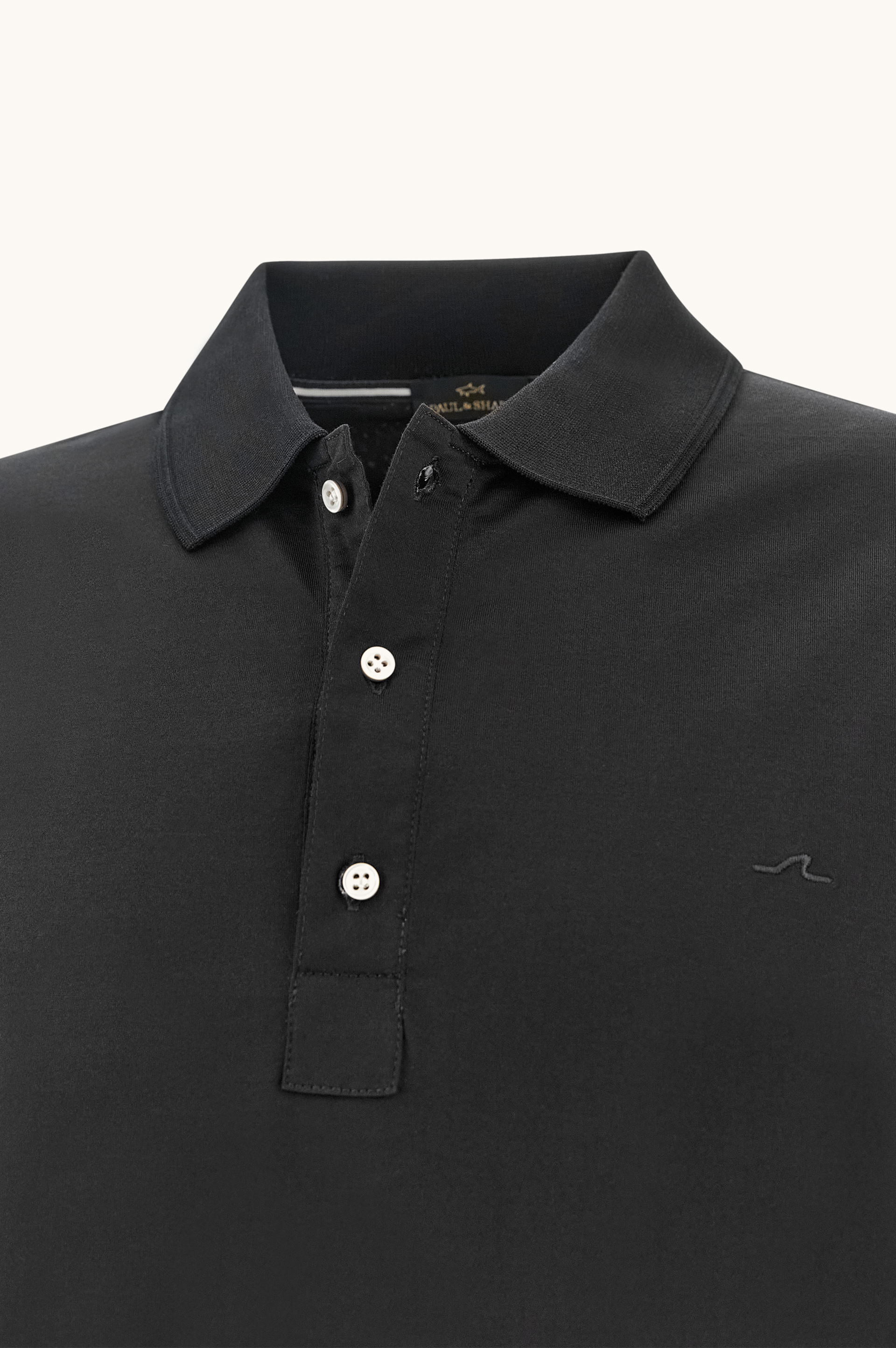 Double mercerised cotton jersey polo shirt with Shark Fin embroidery image number 5