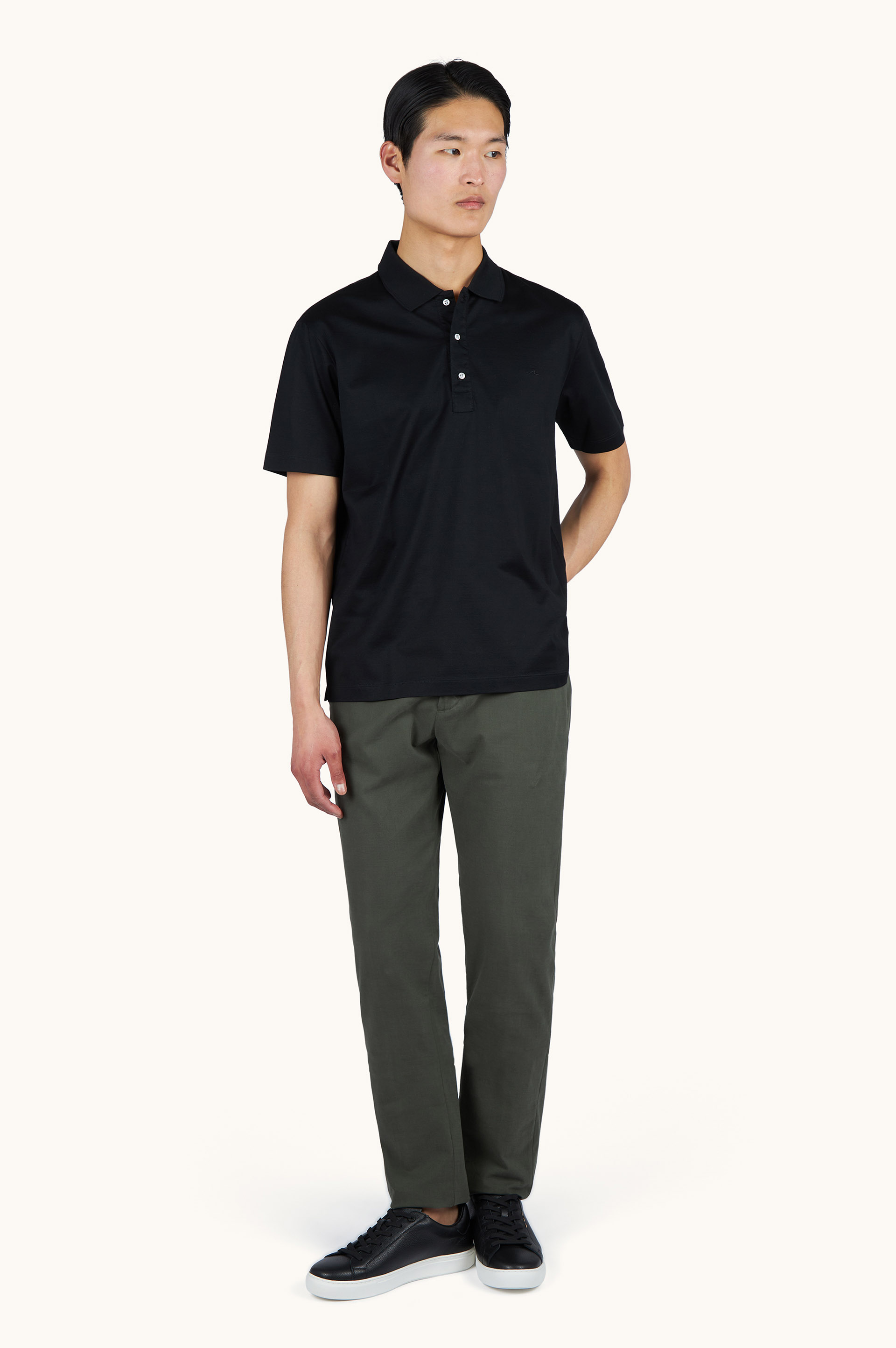 Double mercerised cotton jersey polo shirt with Shark Fin embroidery image number 2