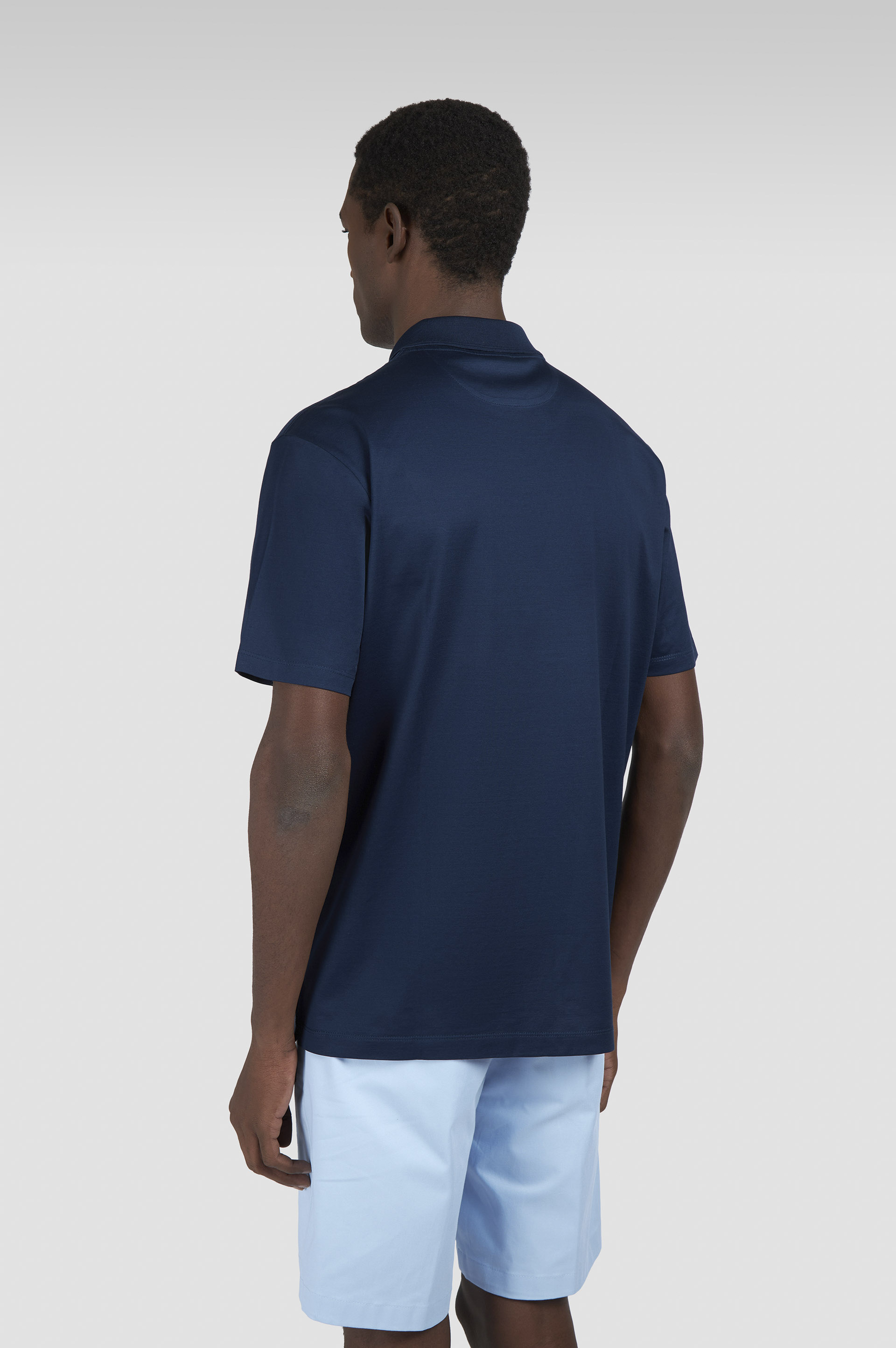 Double mercerised cotton jersey polo shirt with Shark Fin embroidery image number 3 Double mercerised cotton jersey polo shirt with Shark Fin embroidery image number 3