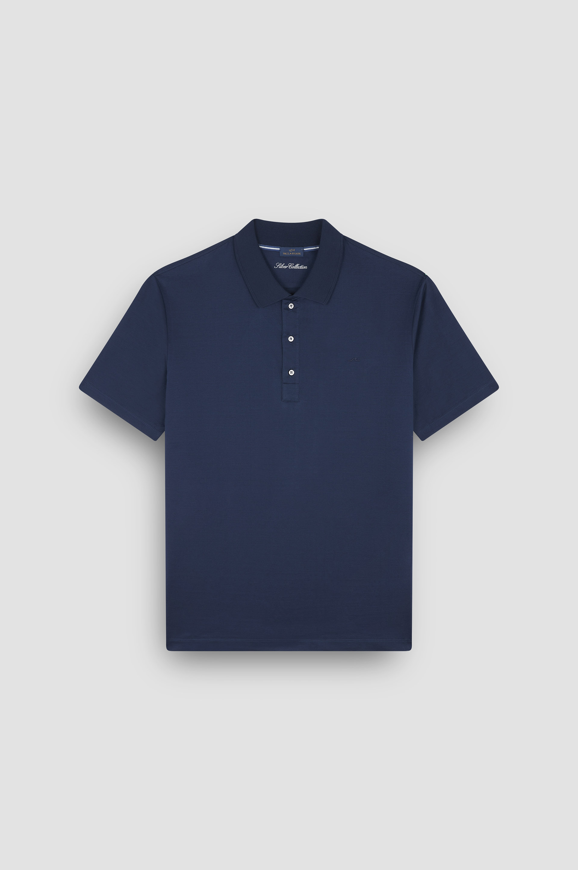 Double mercerised cotton jersey polo shirt with Shark Fin embroidery image number 1 Double mercerised cotton jersey polo shirt with Shark Fin embroidery image number 1