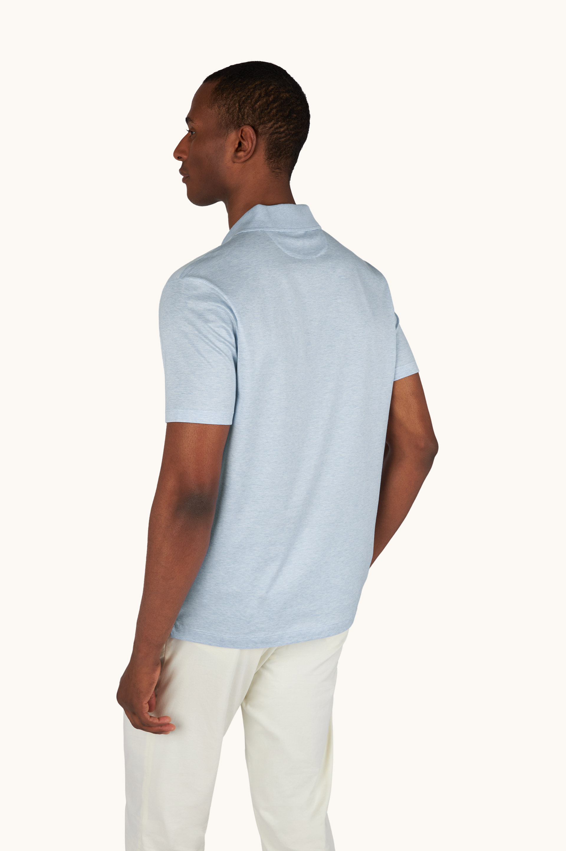 Polo en jersey de coton double merceris&eacute; avec broderie Shark Fin image number 3